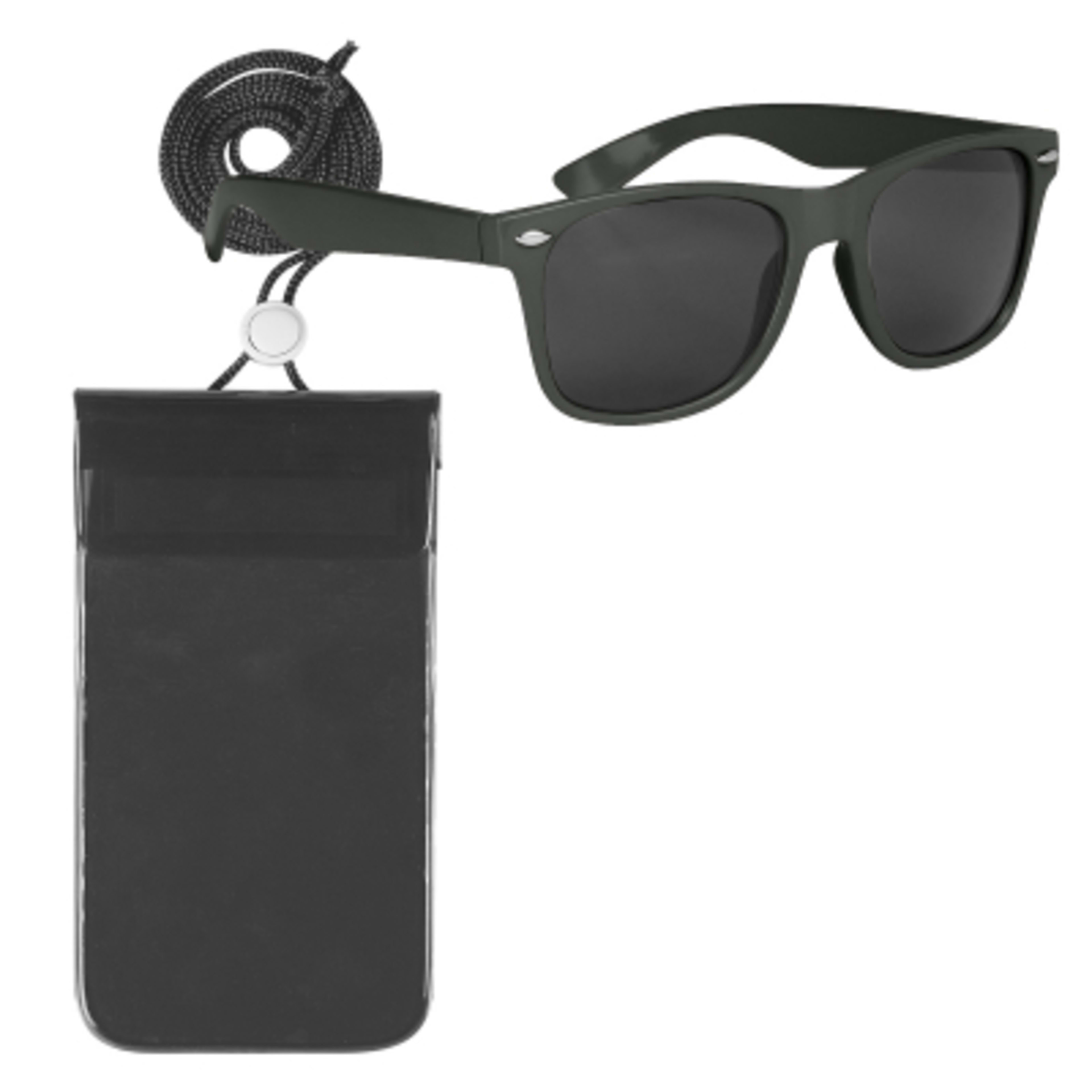 Poolside Kit Fun Waterproof Pouch Sunglasses 2 Piece - BLK - product view 2
