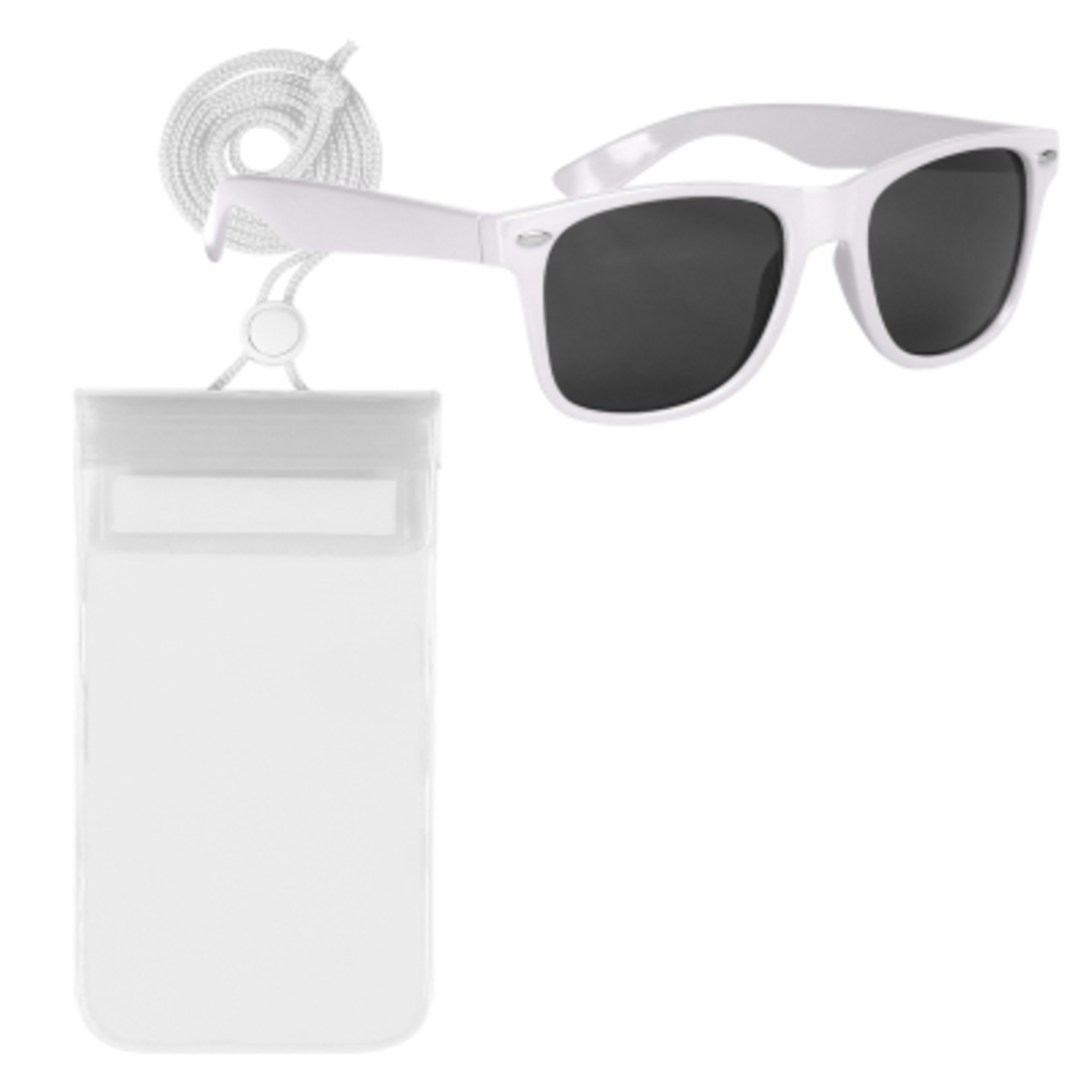 Poolside Kit Fun Waterproof Pouch Sunglasses 2 Piece - WHT - product view 3