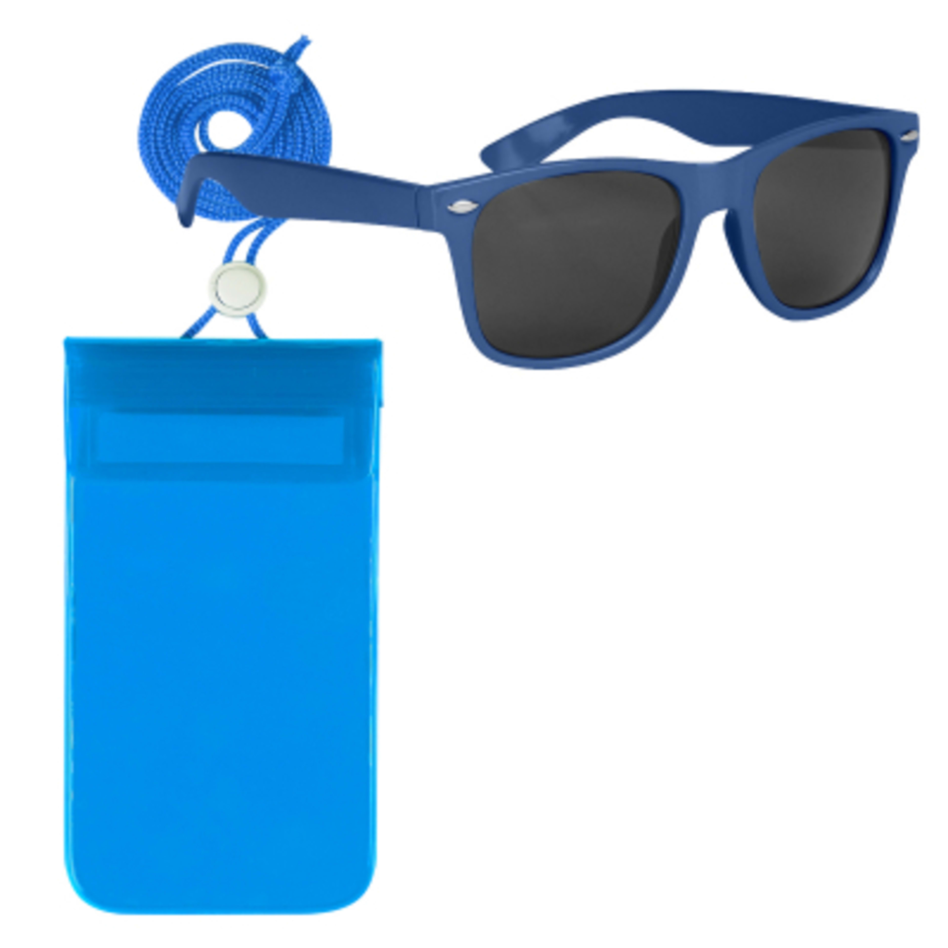 Poolside Kit Fun Waterproof Pouch Sunglasses 2 Piece - BLU - product view 6