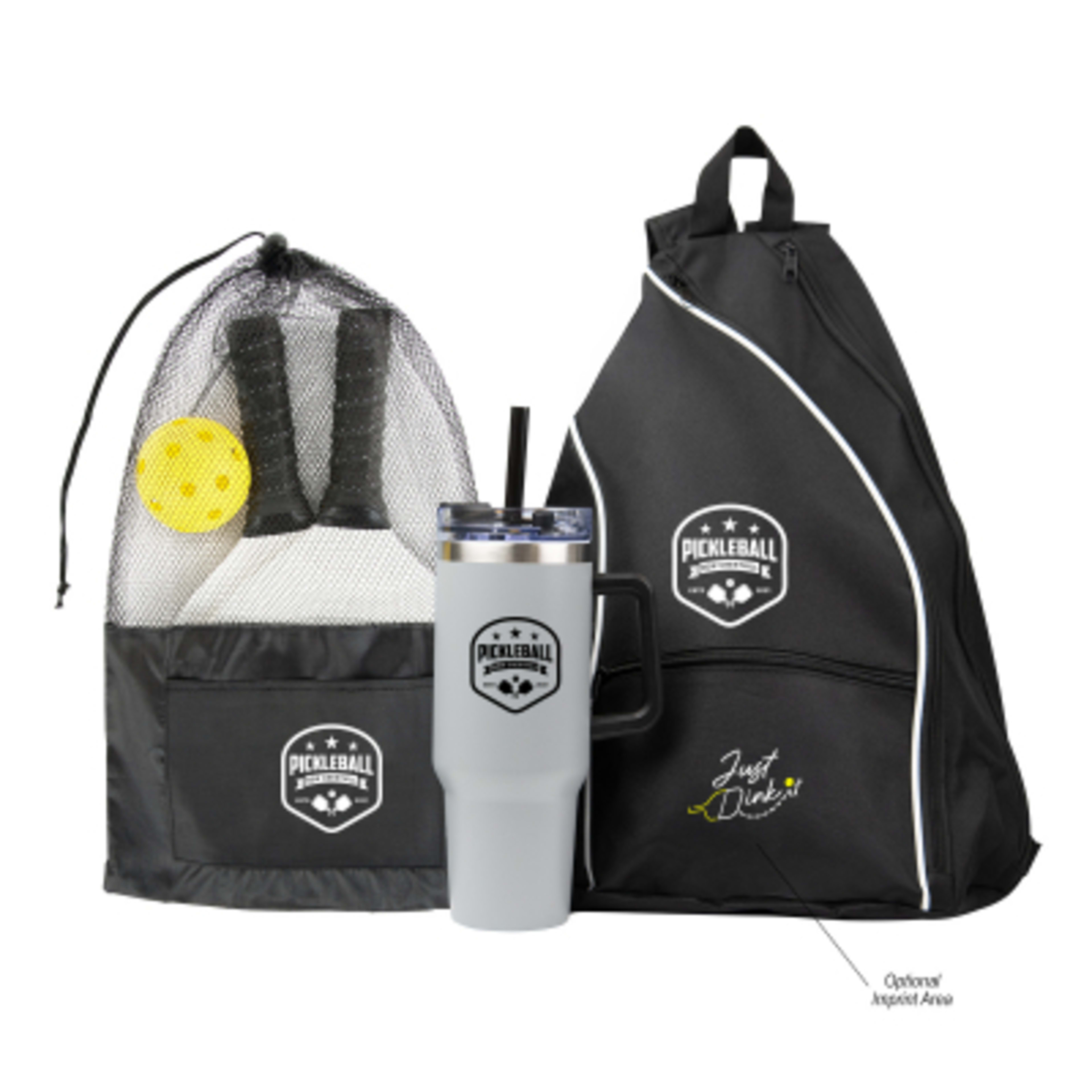 Pickleball Backpack Kit with Paddles and Tumbler - Group Shot