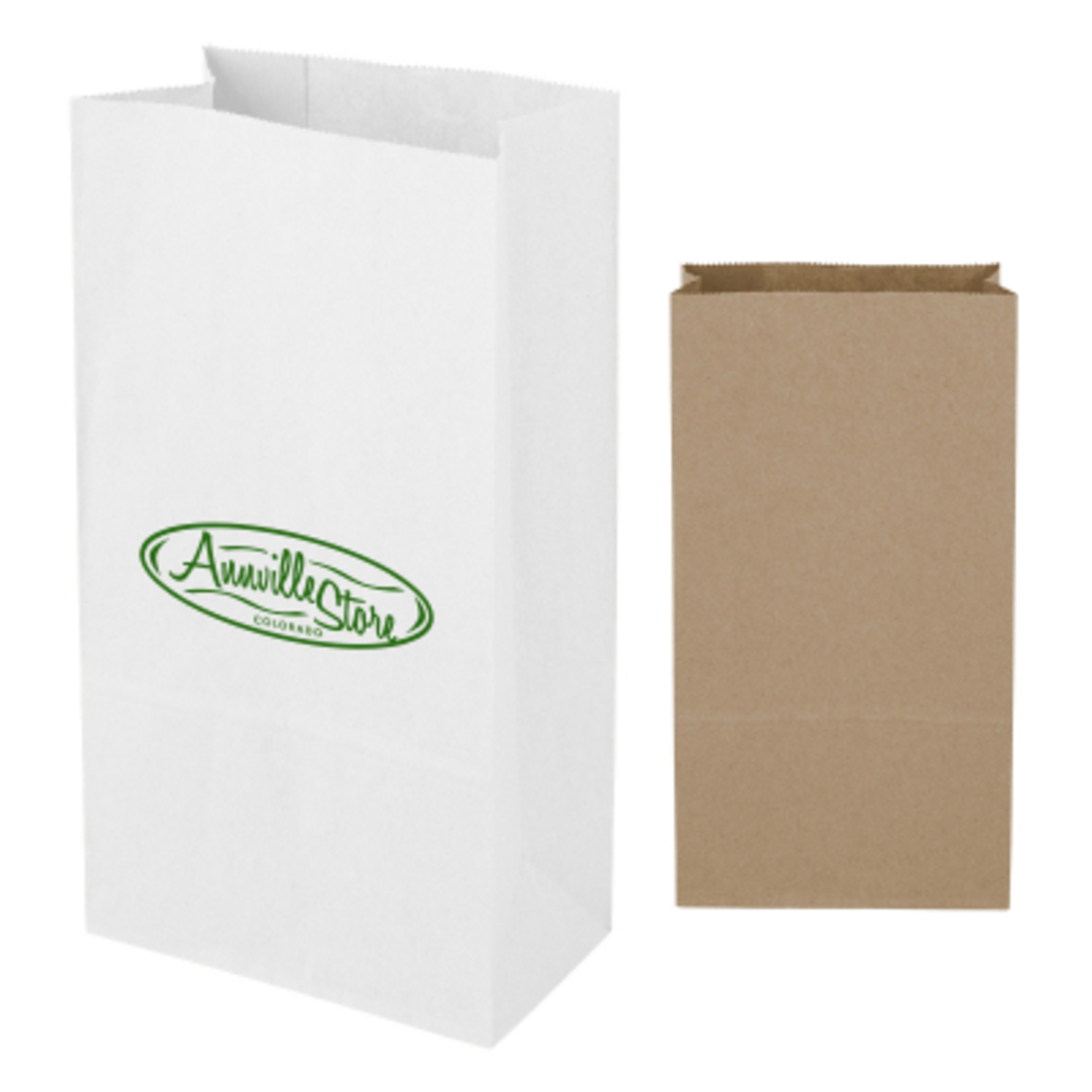 Kraft Paper Bag with Serrated Top - 6 x 11.06 in - Group Shot - product view 1