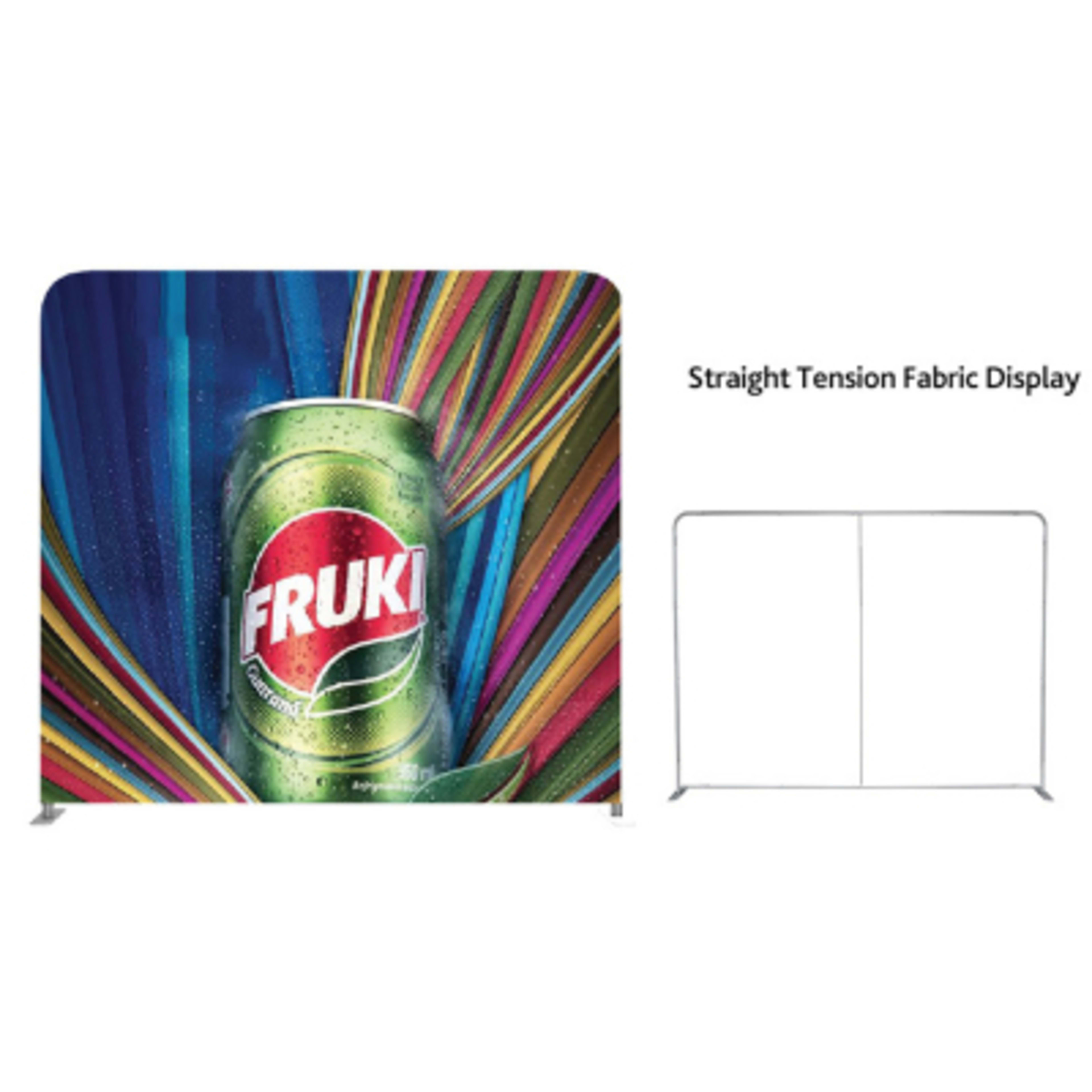 Custom Banner Display 8ft Straight Tension Fabric - 96.5 x 90 in - Group Shot - promotional product with custom logo