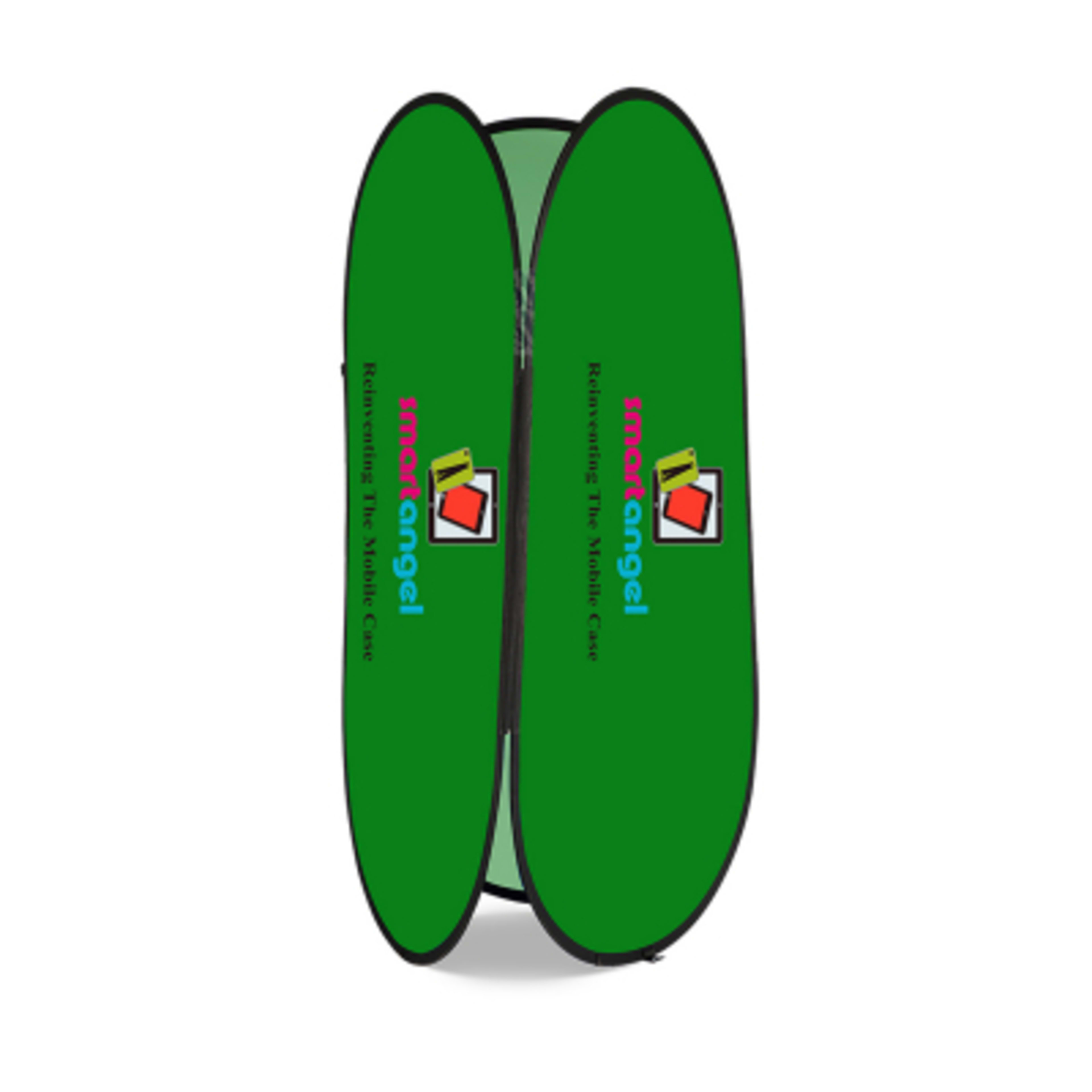 Pop Up A Frame Display Tower Peach Skin - 39.4 x 78.7 in - Group Shot - promotional product with custom logo