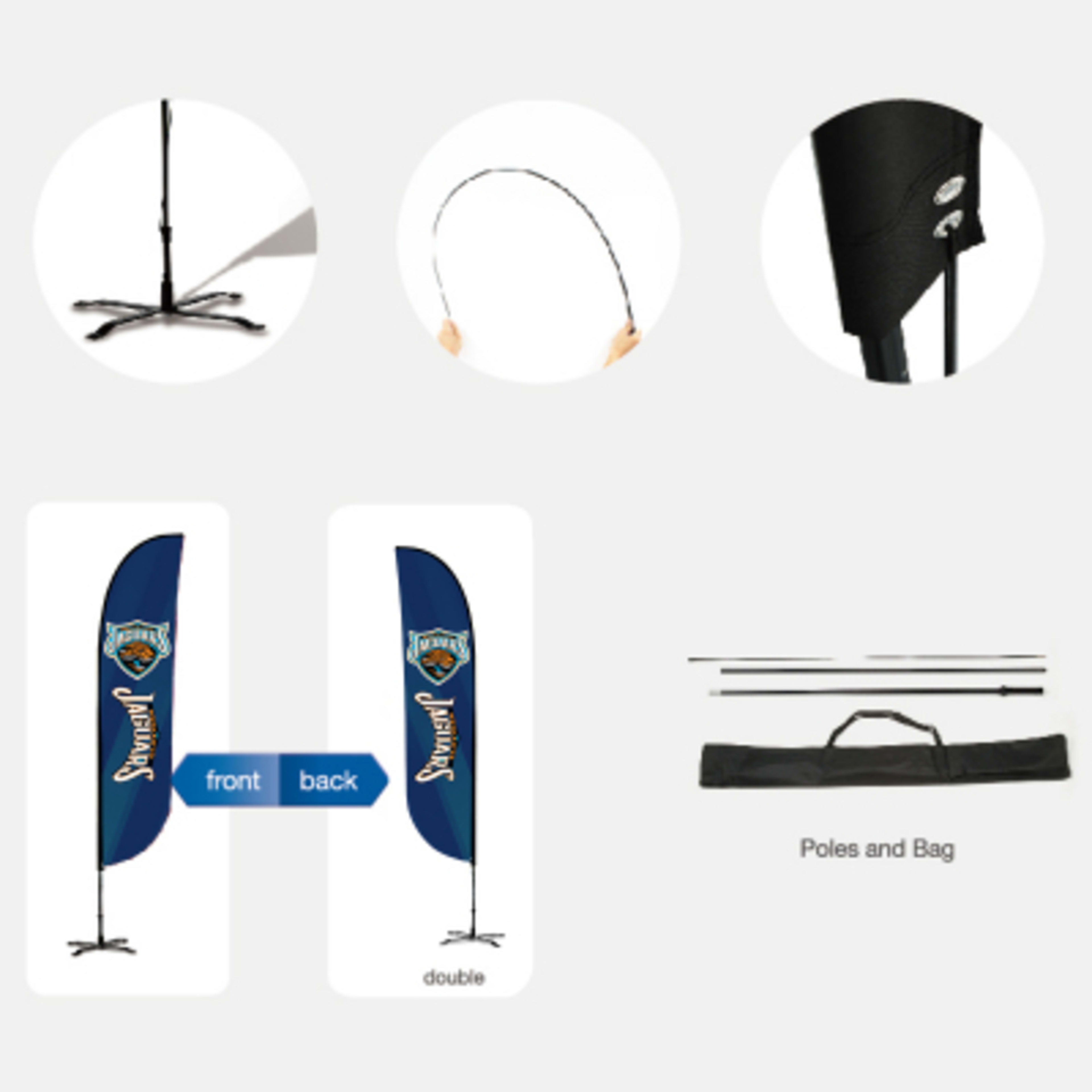 Custom Feather Flag with Aluminum Poles - 13 ft - details - product view 2