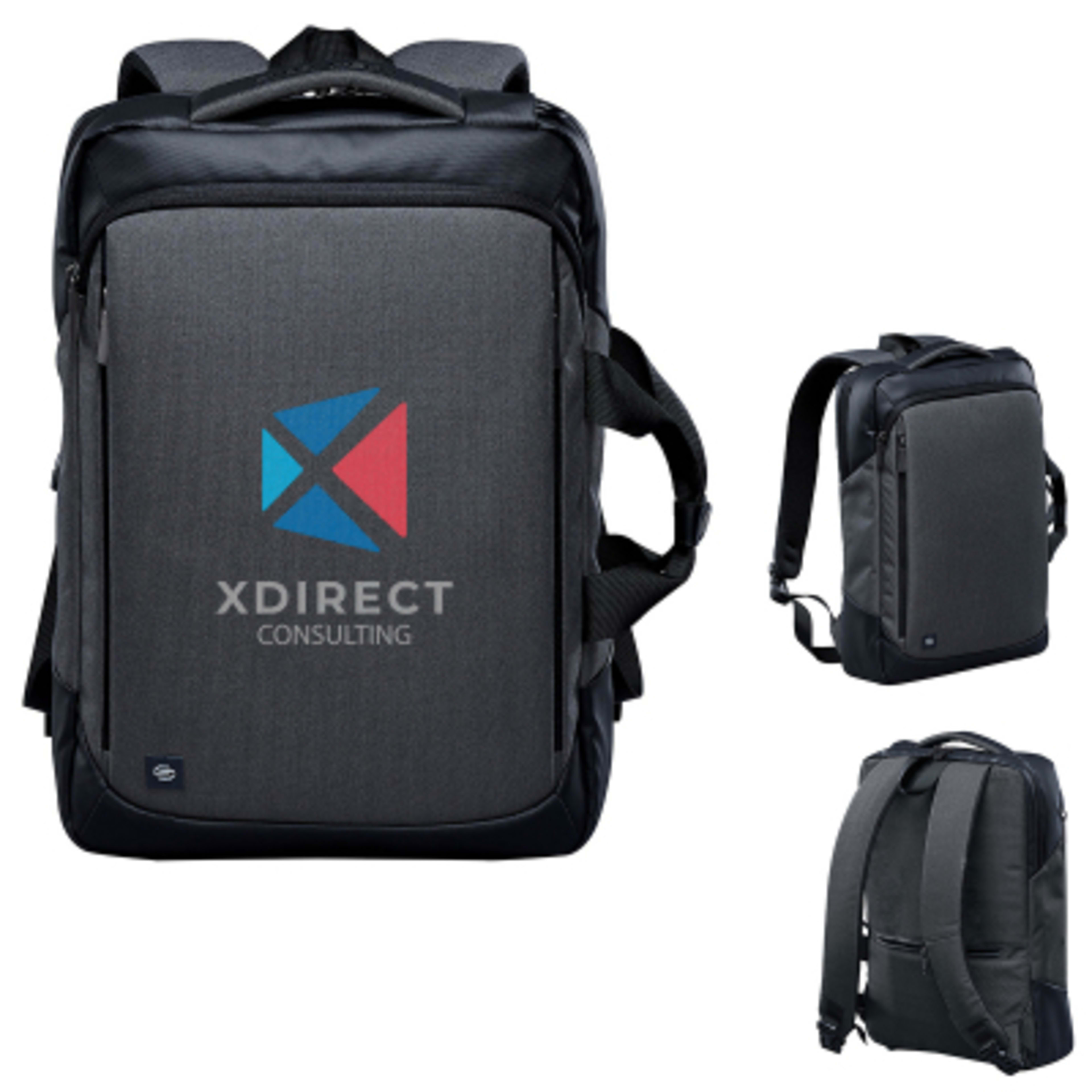 Laptop Backpack Convertible Design 17 Inch - 12.5 x 18.5 in - Graphite - Black group - promotional product with custom logo