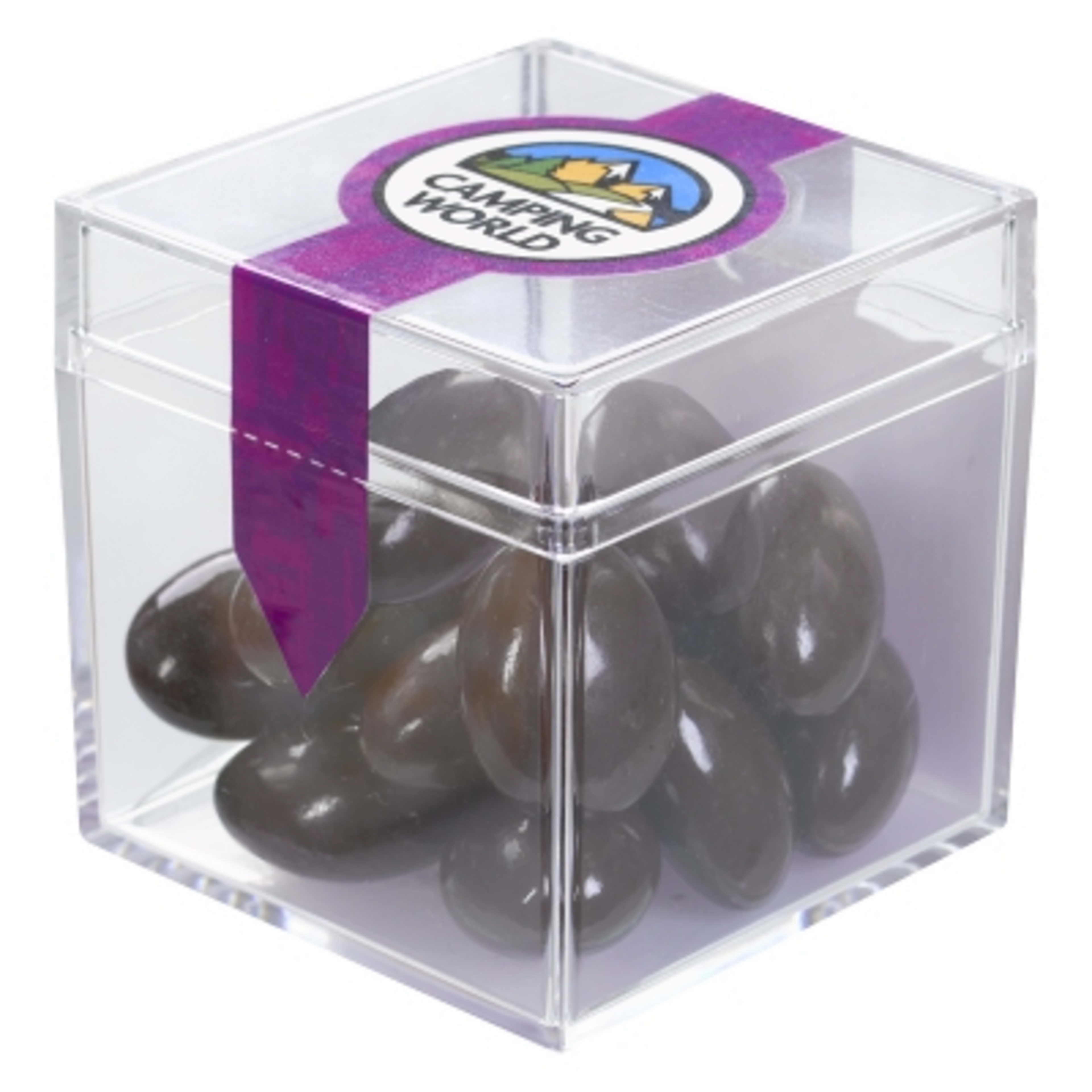 Acrylic Container Cube Shaped with Candy - 2 x 2 x 2 in - CHOCOLATEALMONDS - product view 7