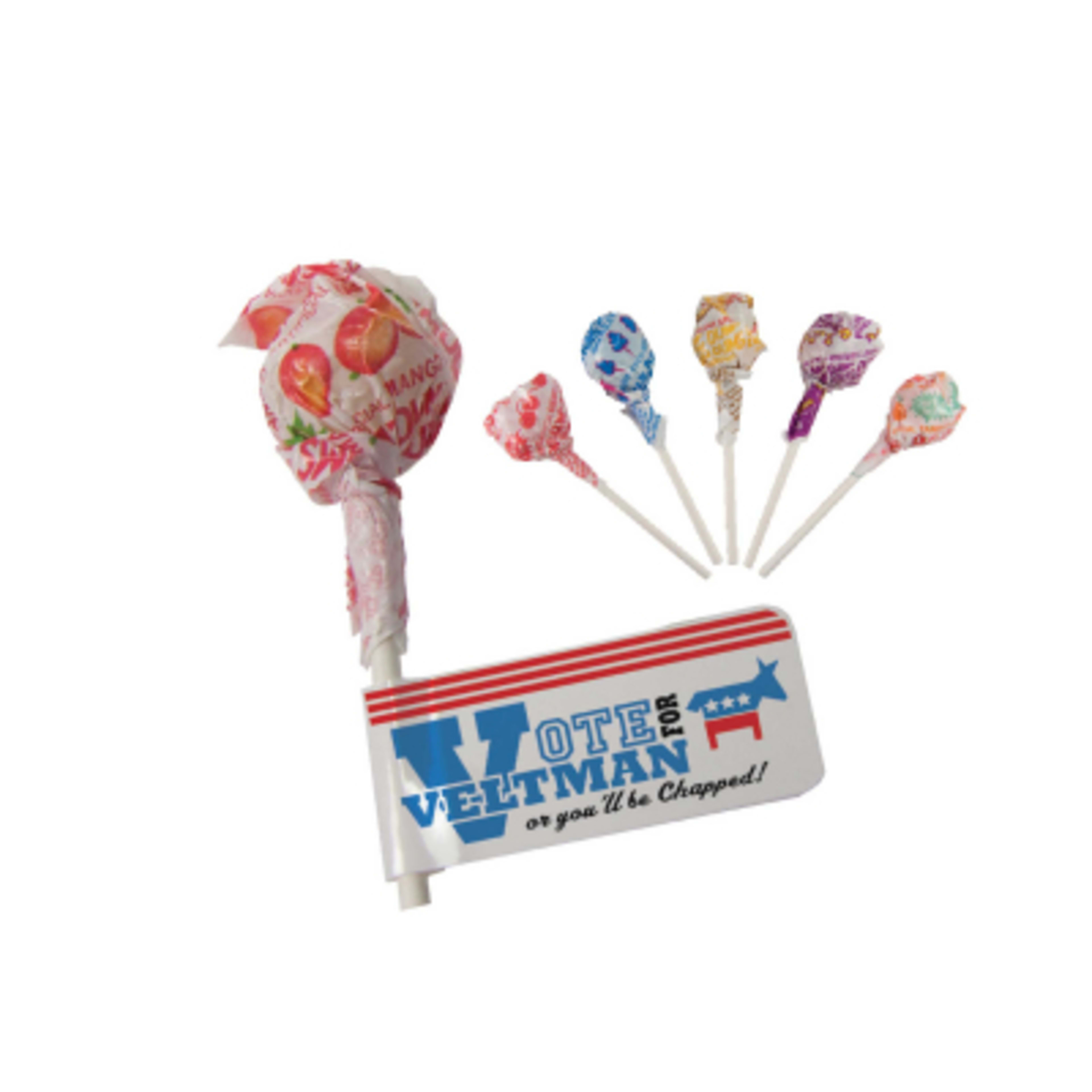 Lollipop Dum Dum with Custom Flag Label - 3.5 in - Flag - product view 2