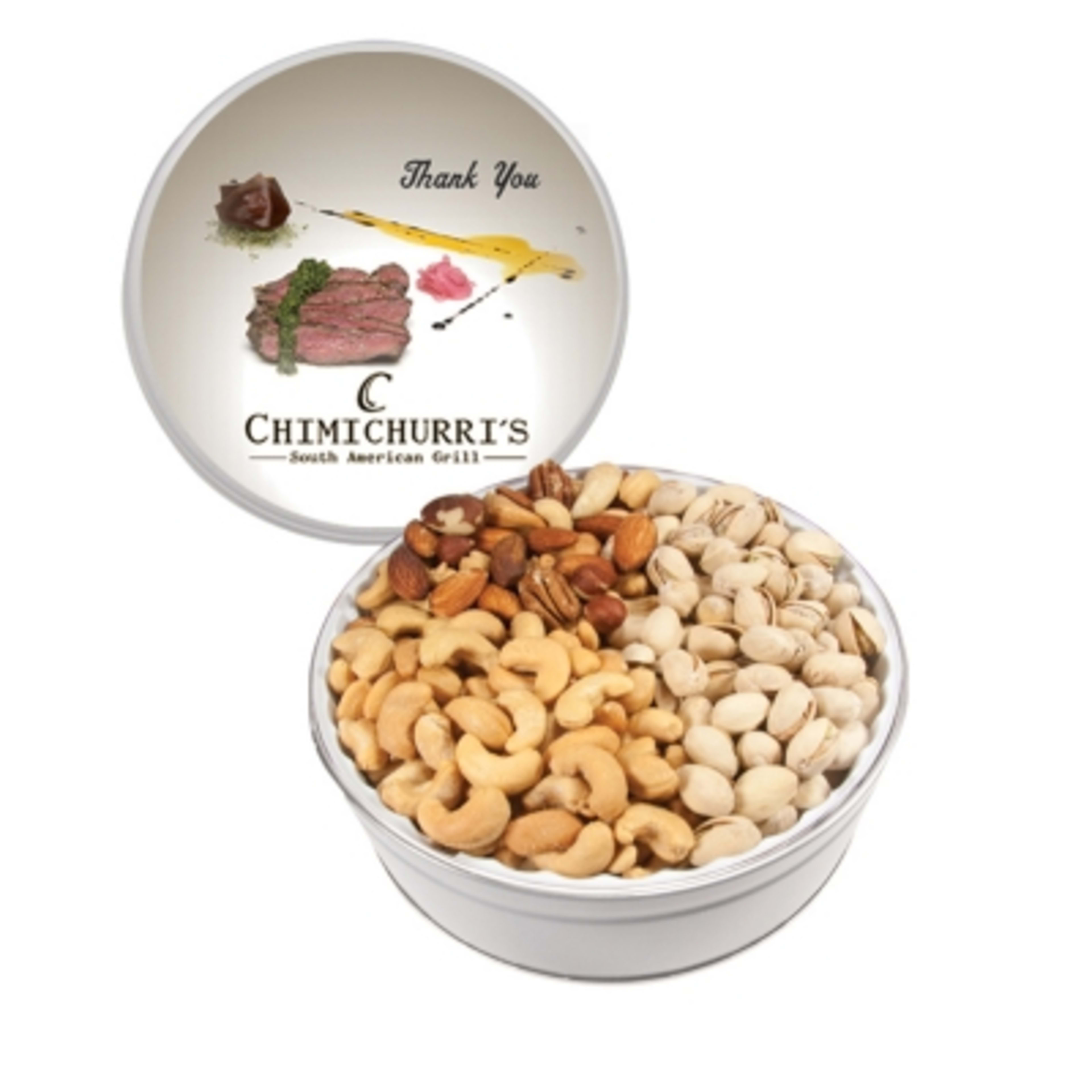 Food Tin Reusable Choice Filler - 6.6875 in Diameter - promotional product with custom logo