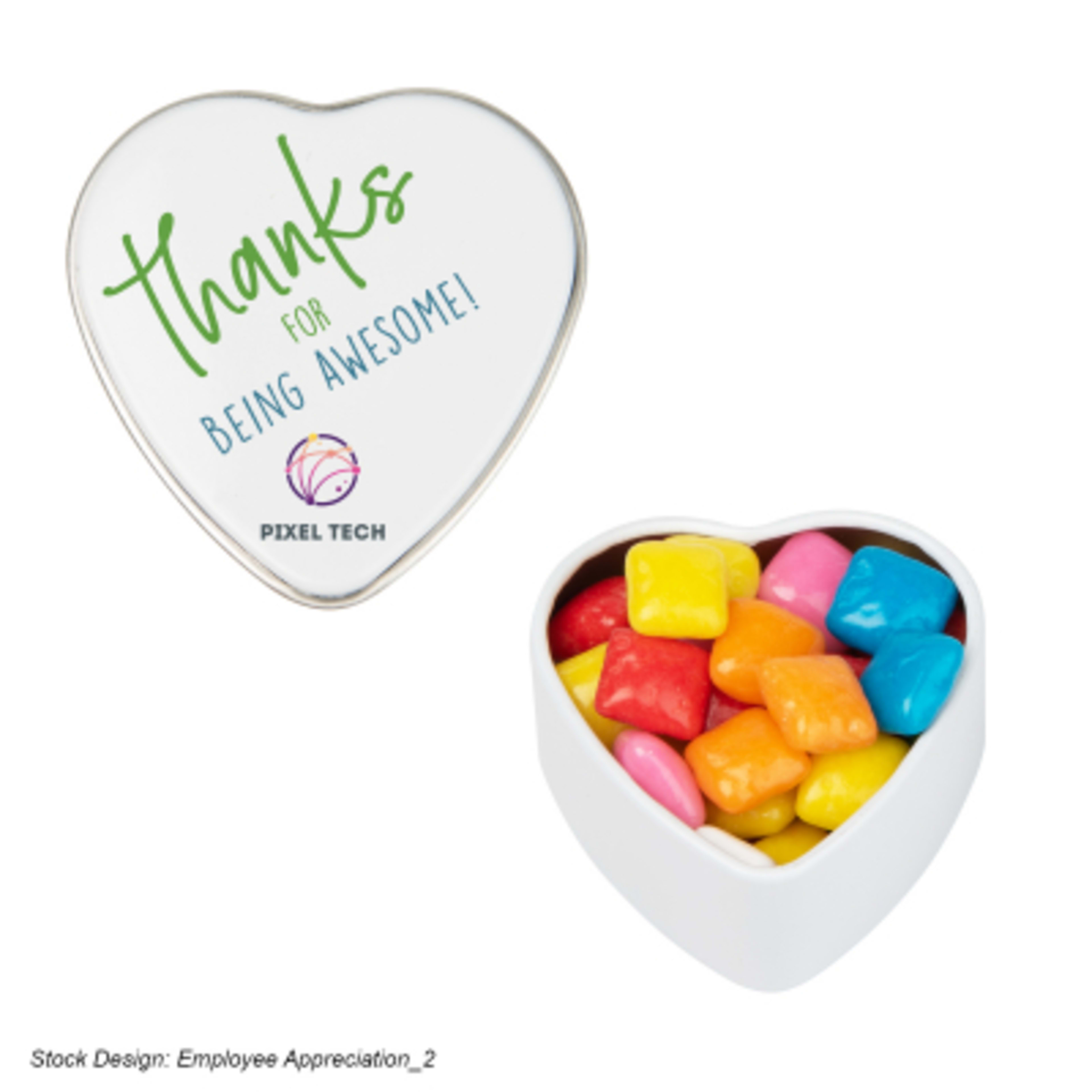 Heart Shaped Tin with Mints or Candy - 1.75 x 1.63 in - GUM - DirectPrint - product view 8