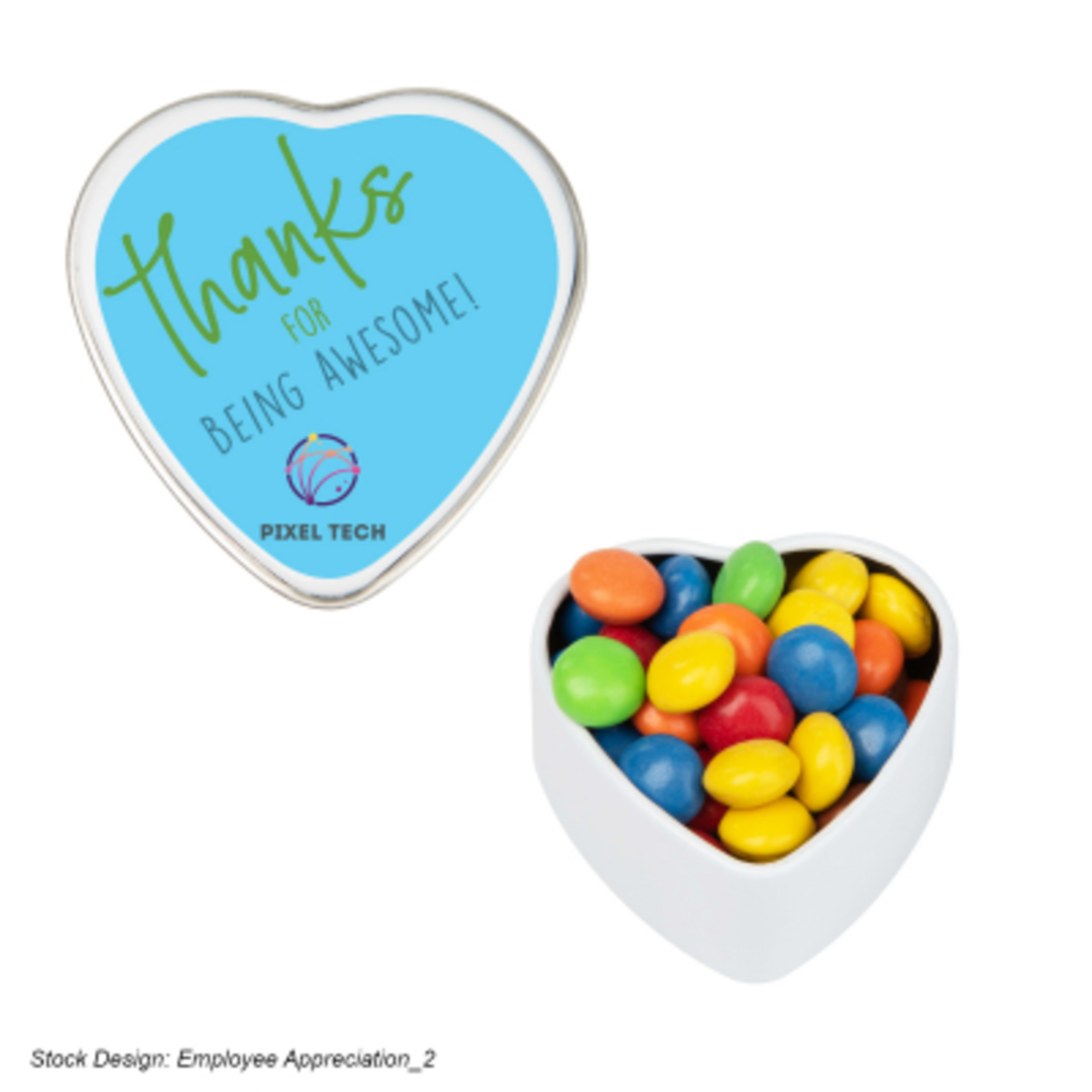 Heart Shaped Tin with Mints or Candy - 1.75 x 1.63 in - CL - Label - product view 9