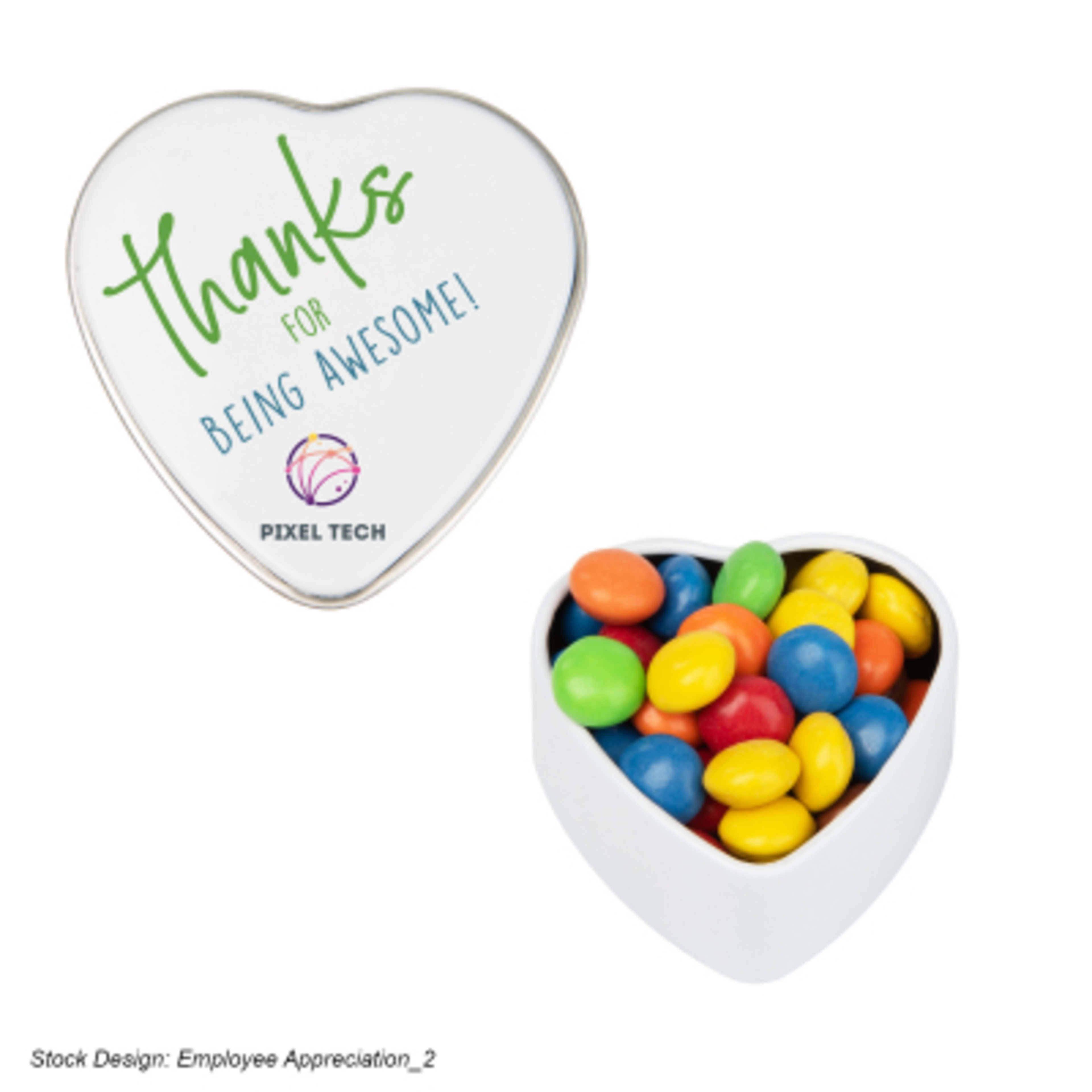 Heart Shaped Tin with Mints or Candy - 1.75 x 1.63 in - CL - DirectPrint - product view 10