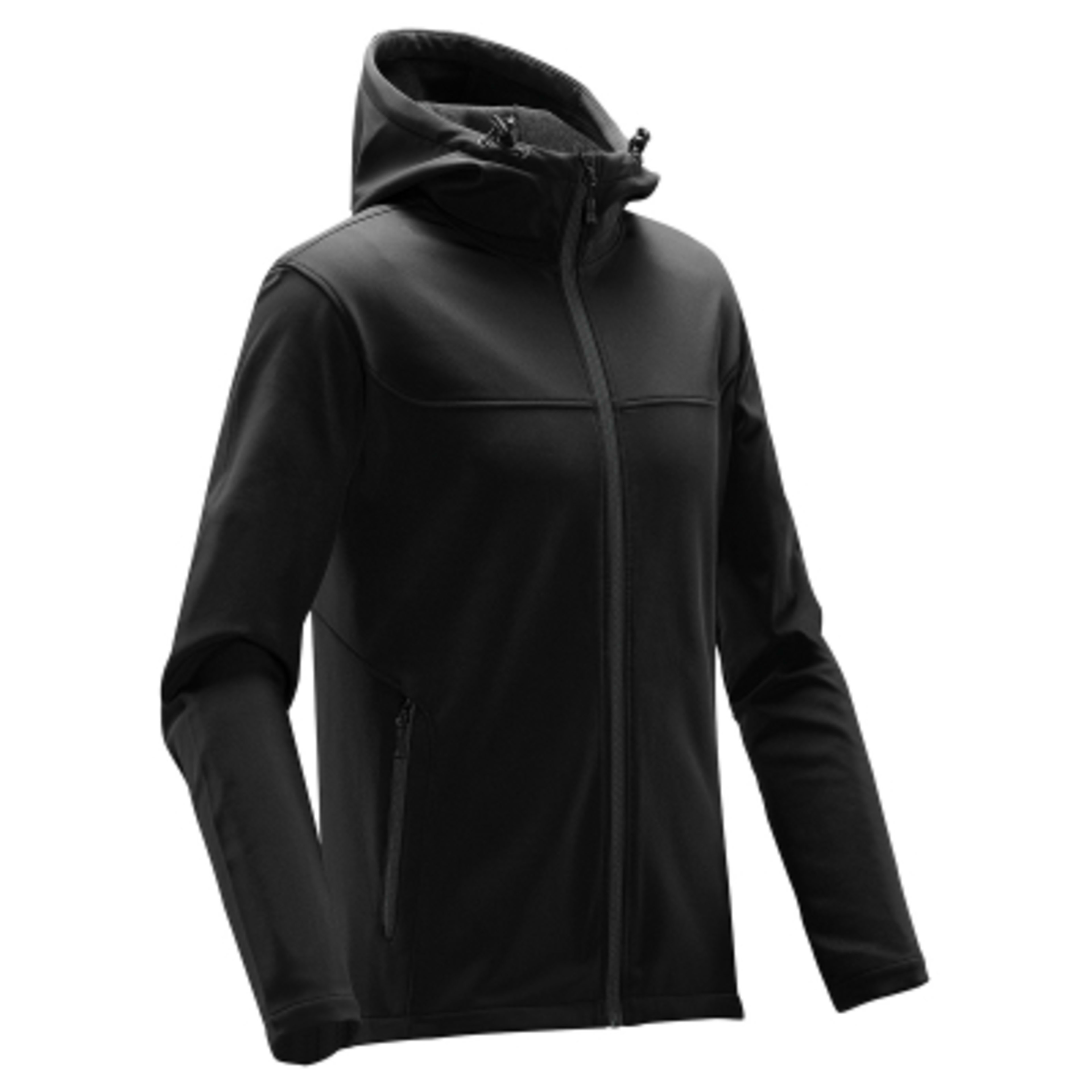 Men's Softshell Hooded Jacket with Fleece Lining - BLA - DOLPHIN SIDE - product view 6