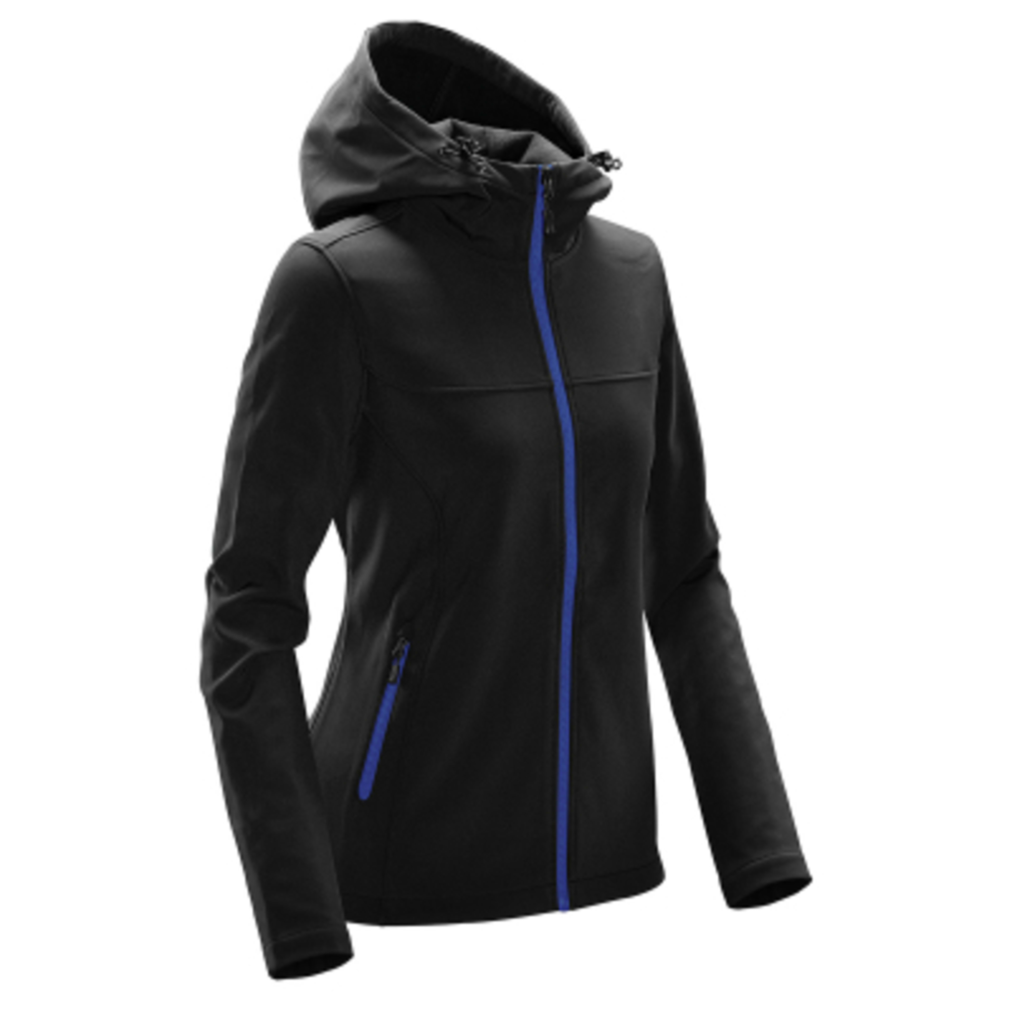 Women's Softshell Hooded Jacket with Fleece Lining - BLA - AZUREBLUE SIDE - product view 4