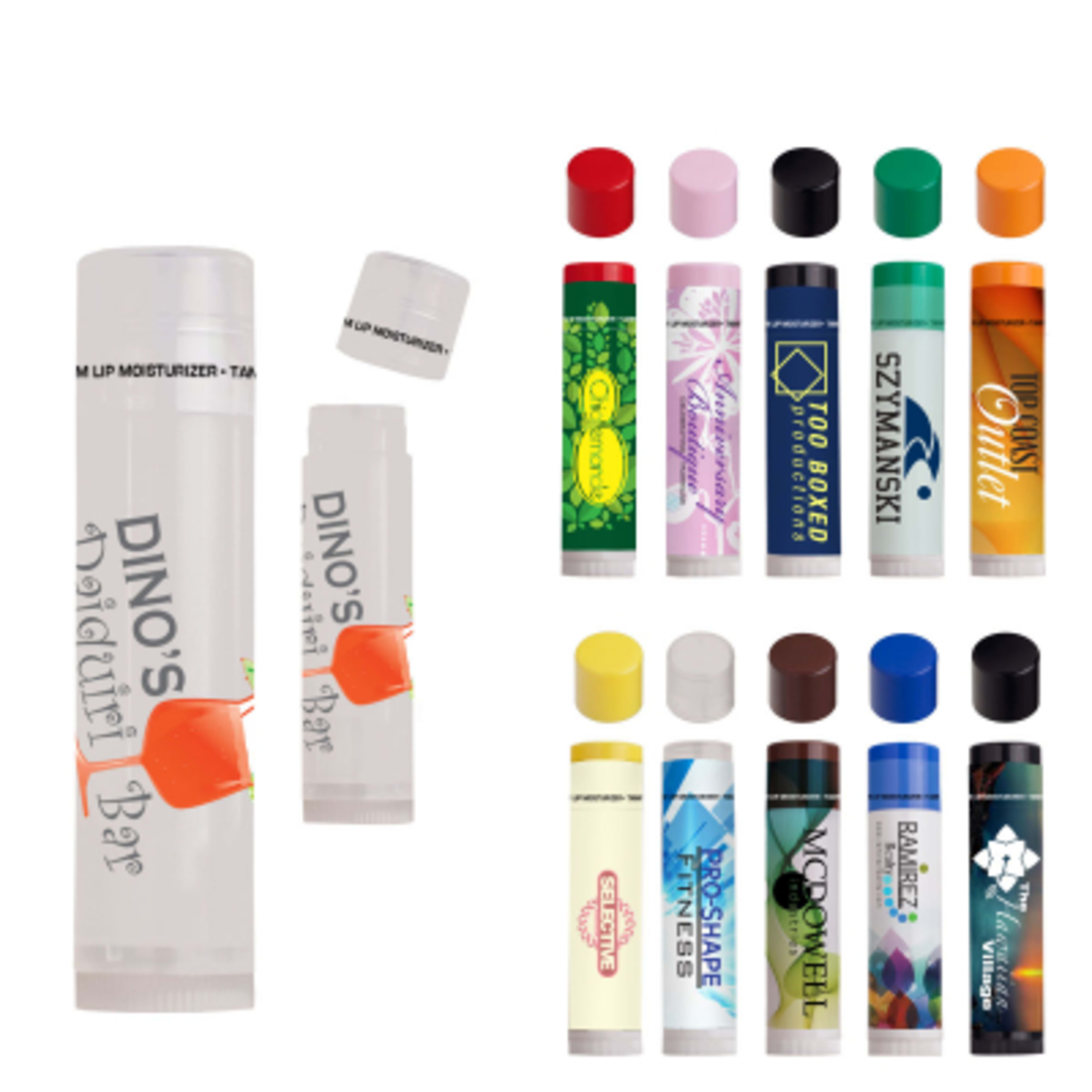 Lip Moisturizer Colored All Natural Beeswax USA Made - ⅝ x 2⅝ in - Group Shot - product view 1