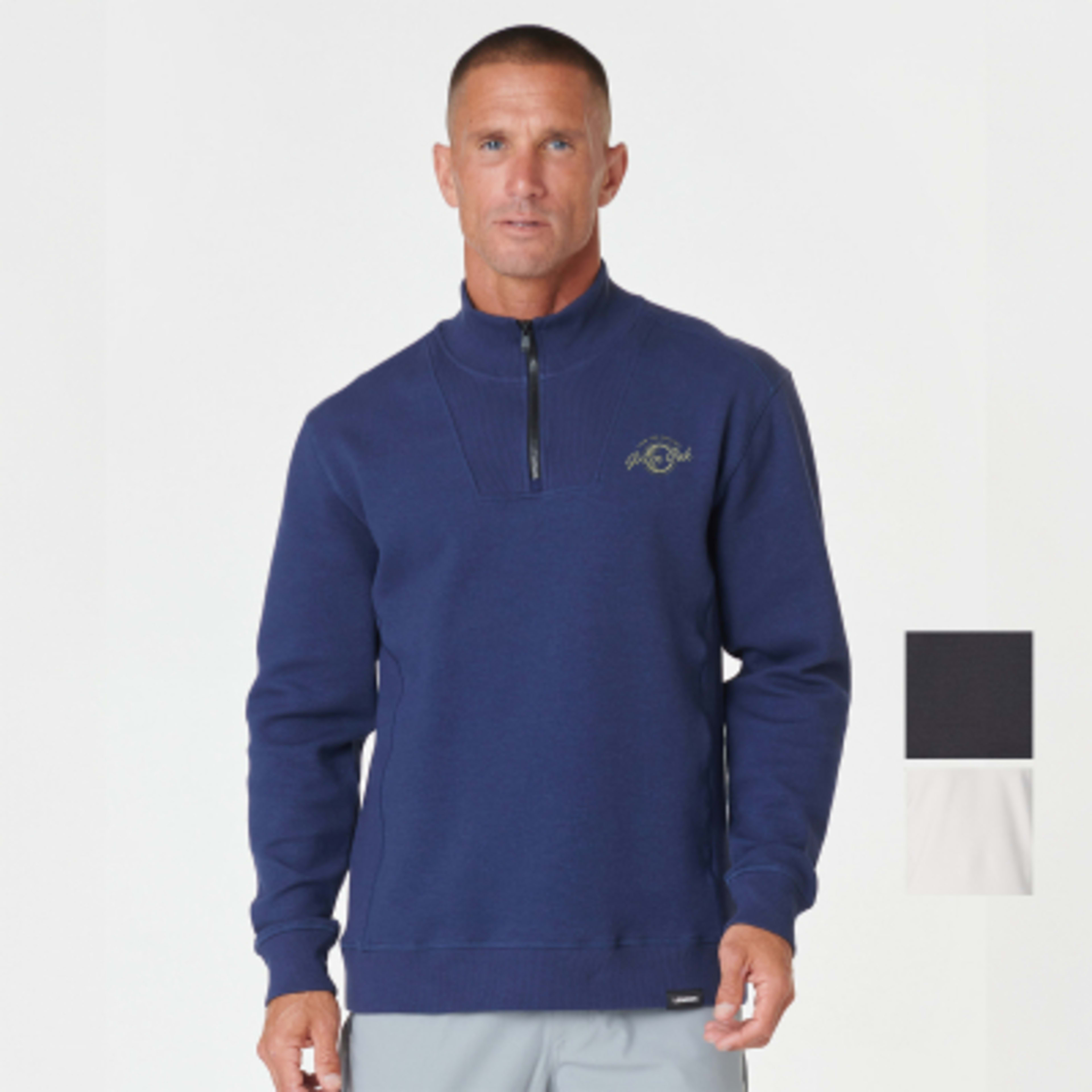 Quarter Zip Pullover Mid-Weight Cotton Knit - Group Shot - promotional product with custom logo
