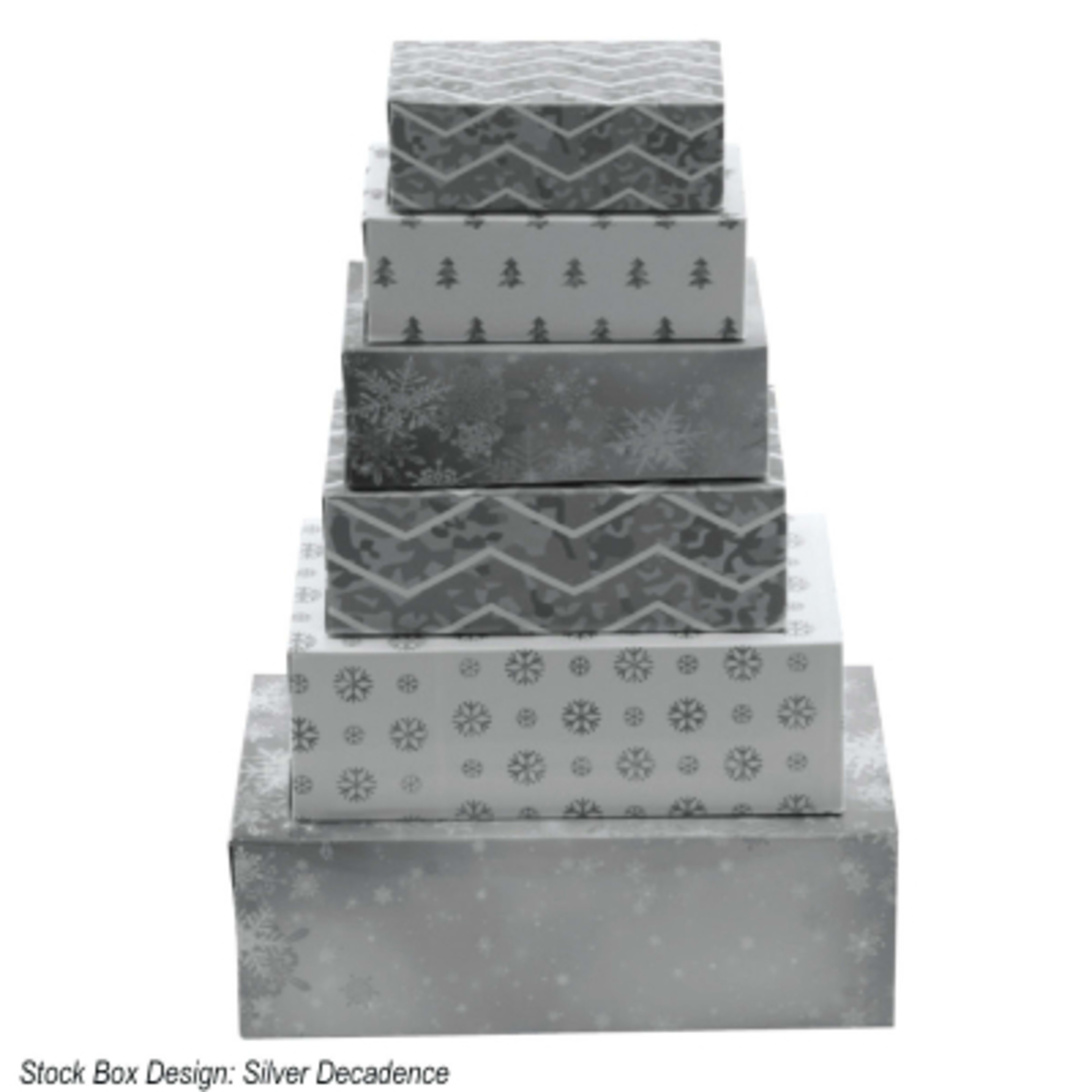 Treat Tower Six Tier Custom Logo - 7.25 x 10.25 in - Stock - Silver-Decadence - product view 6