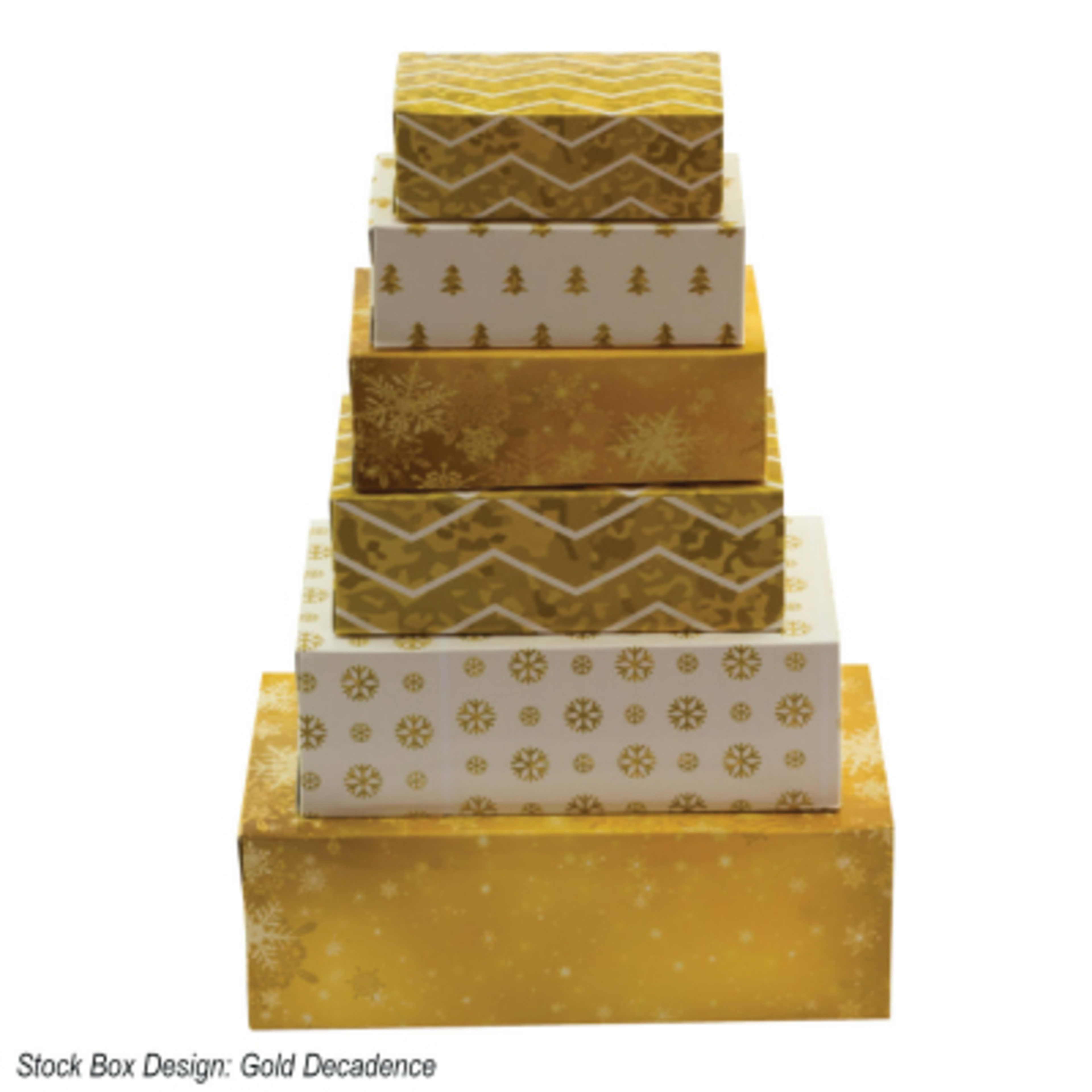 Treat Tower Six Tier Custom Logo - 7.25 x 10.25 in - Stock - Gold-Decadence - product view 10