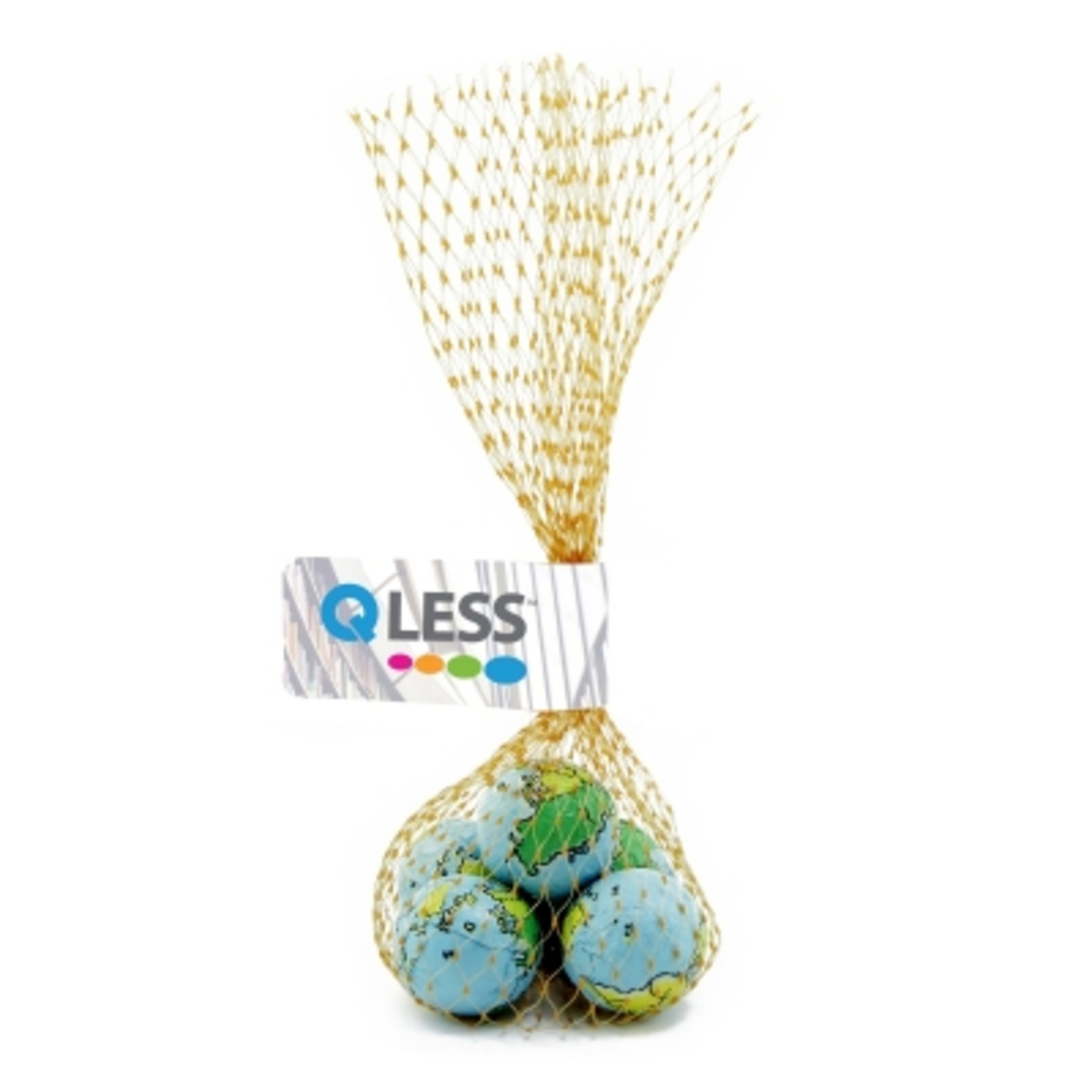 Mesh Bag Candy Gift with Flag - 1.5 x 7 x 1 in - Globe - 4CP - product view 5