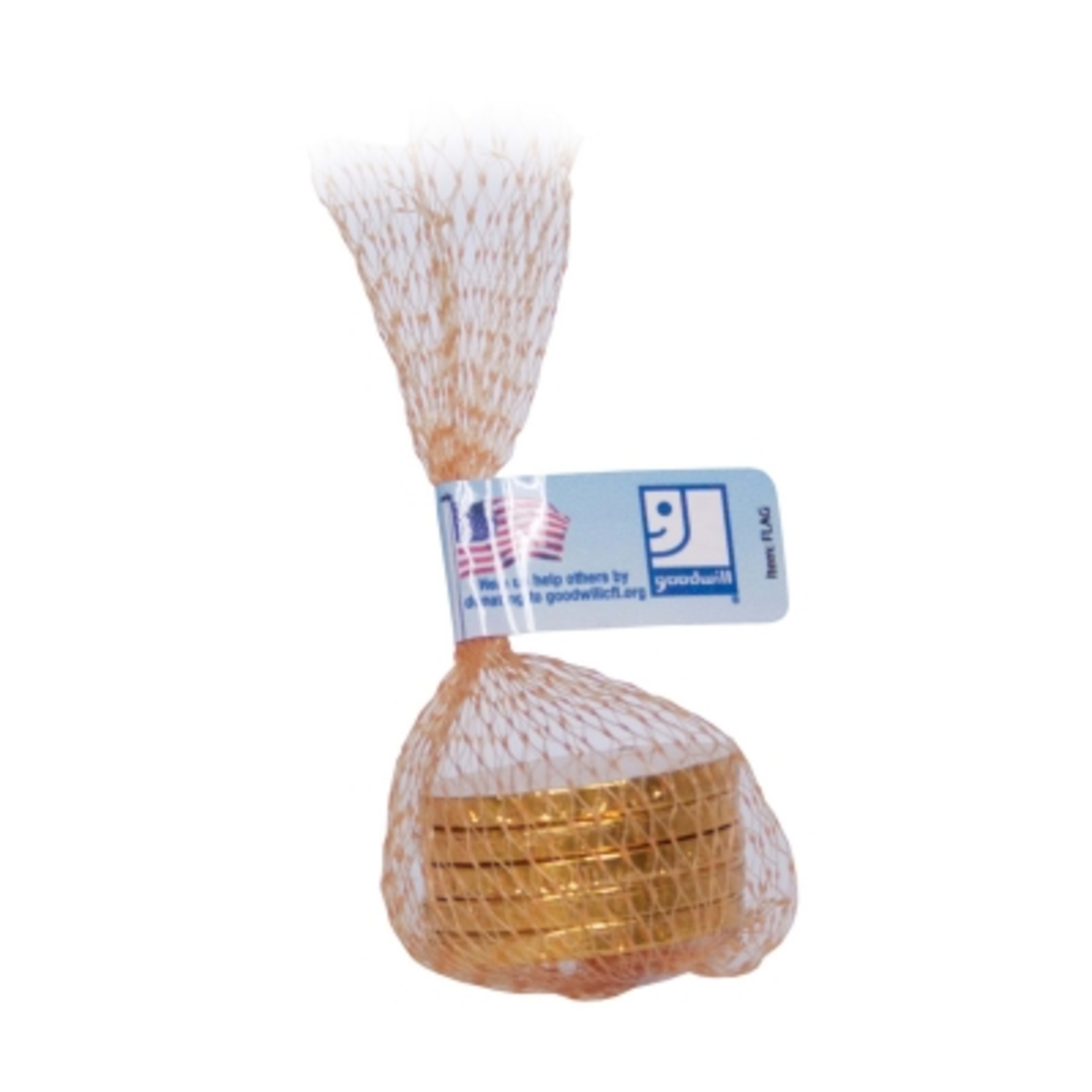 Mesh Bag Candy Gift with Flag - 1.5 x 7 x 1 in - Coin - 4CP - product view 7