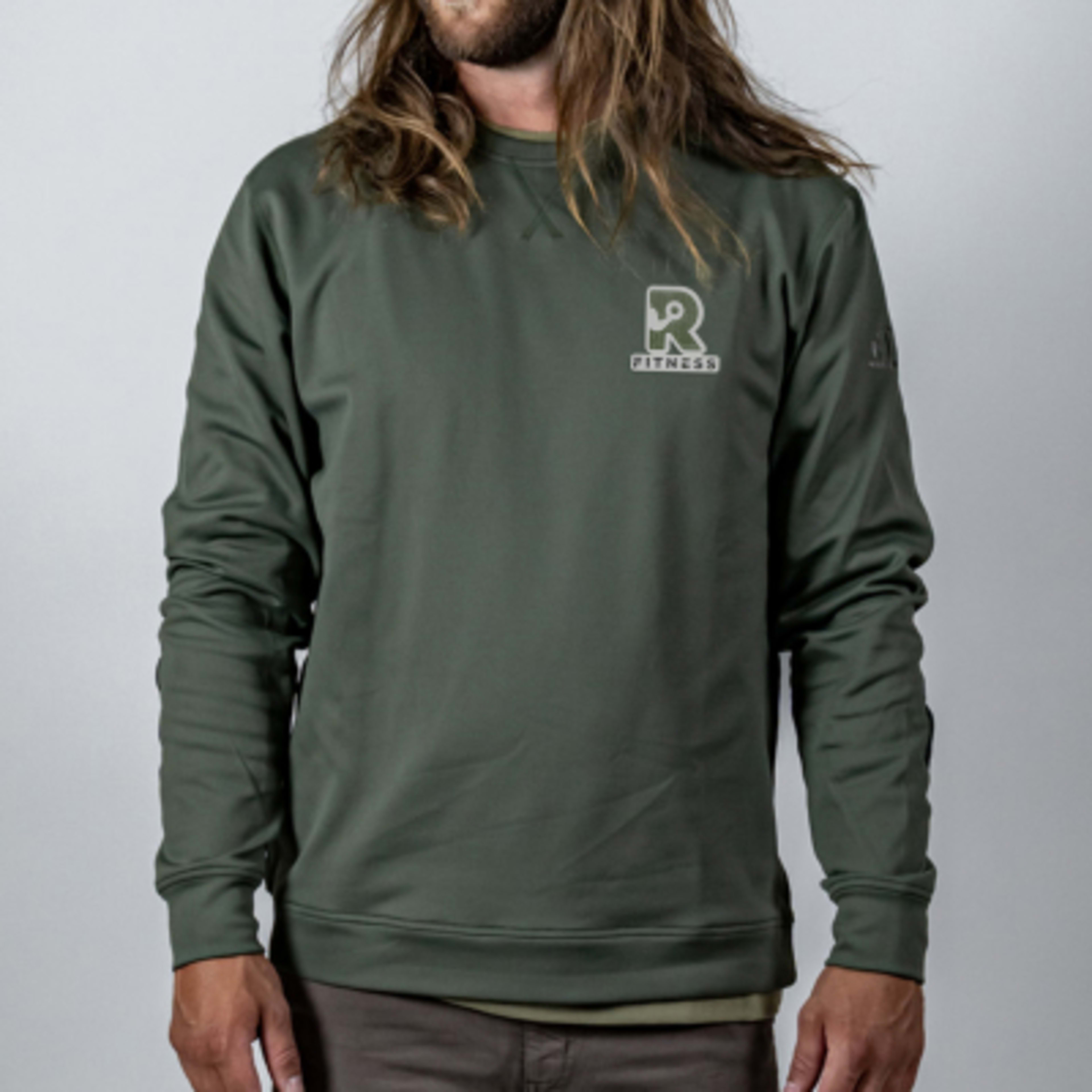 Mountain Standard Overland Fleece Crew Stretch - Beetle Green - Patch - promotional product with custom logo