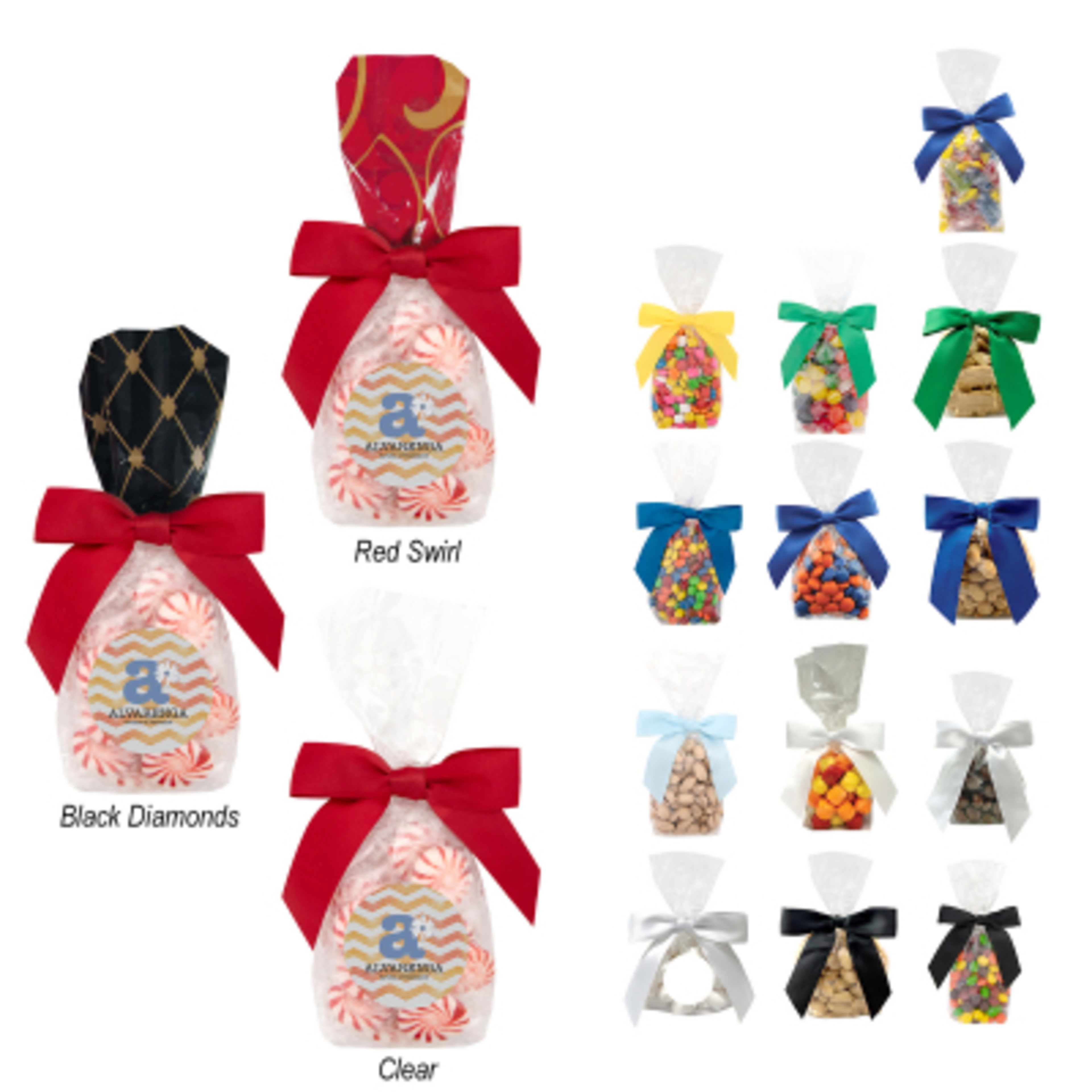 Candy Gift Bag Mug Stuffer Custom - 2 x 6 in - Group Shot - product view 1