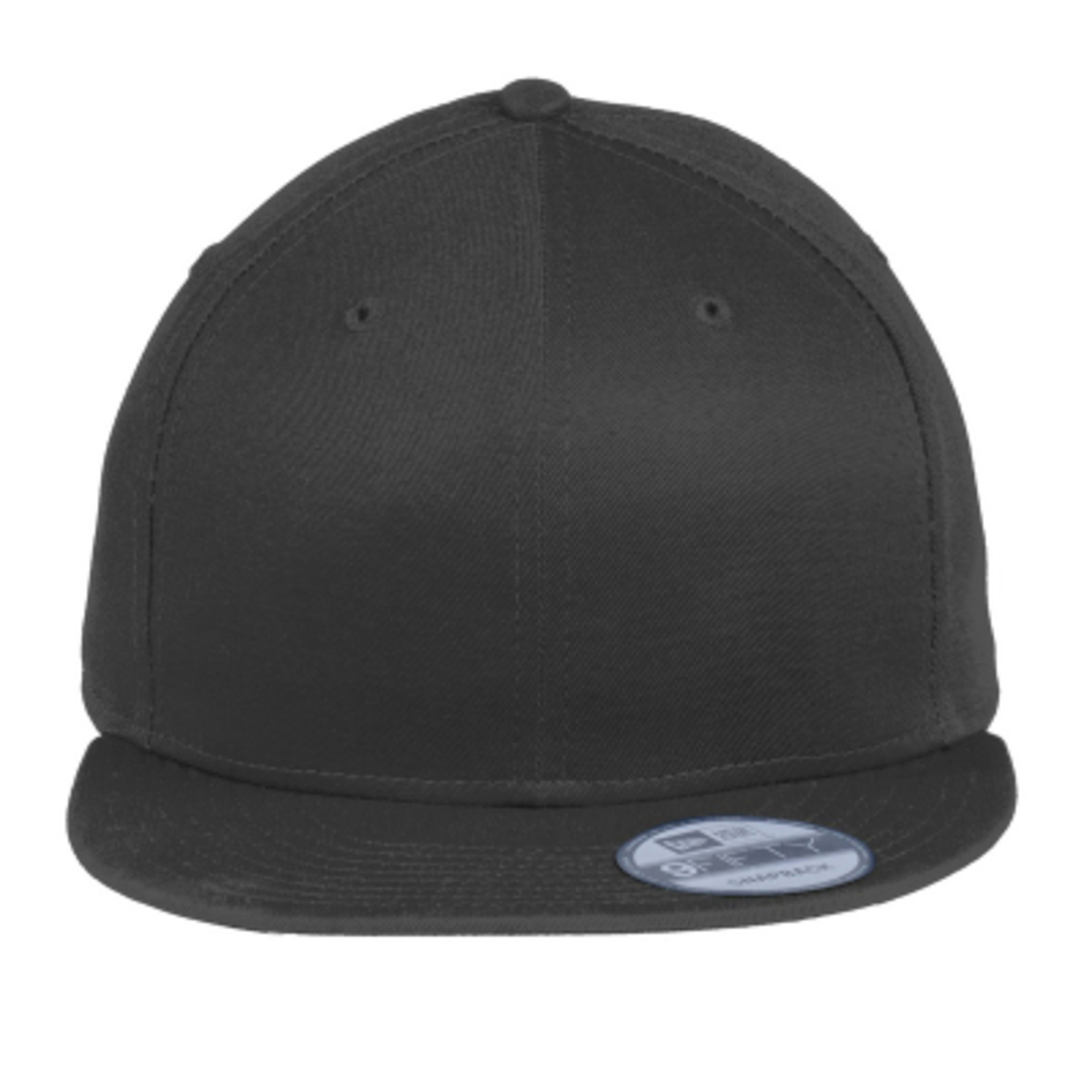 Custom Printed Snapback Cap Flat Bill Cotton - One Size - Black - front - product view 1