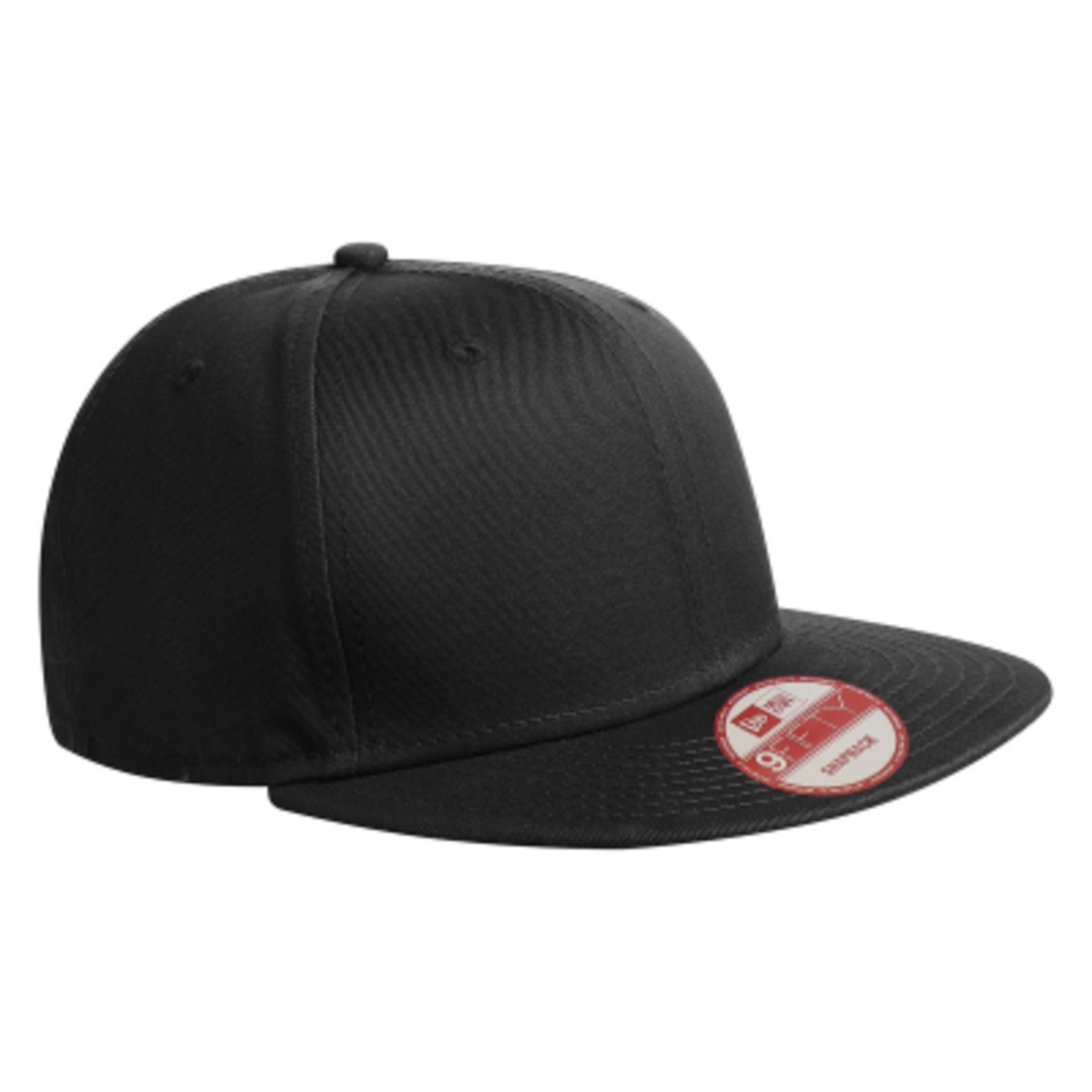 Custom Printed Snapback Cap Flat Bill Cotton - One Size - Black - Right Side - product view 4