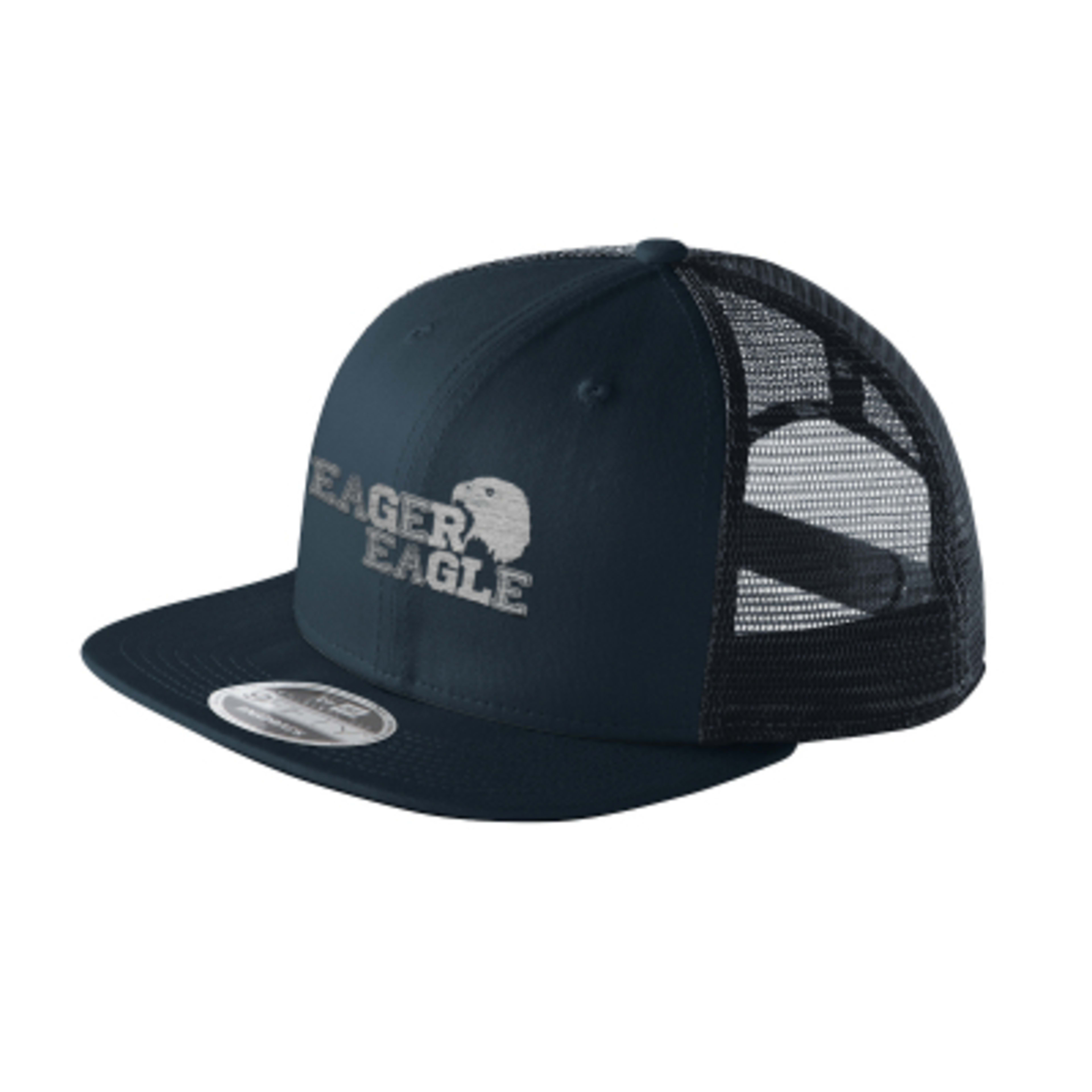 Custom Printed Trucker Cap Cotton Polyester Mesh - One Size - Navy - Embroidery - product view 1