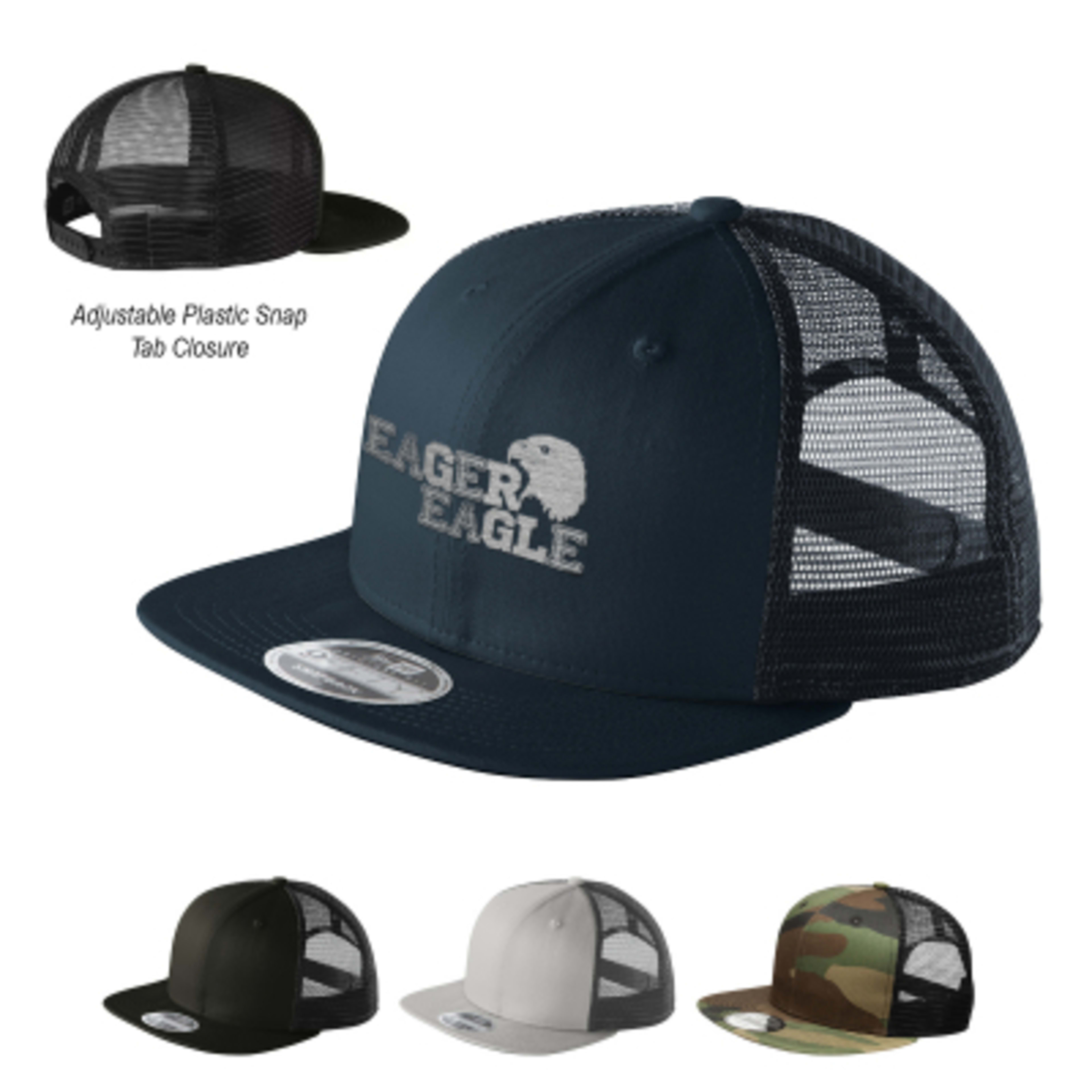 Custom Printed Trucker Cap Cotton Polyester Mesh - One Size - Group Shot - product view 2