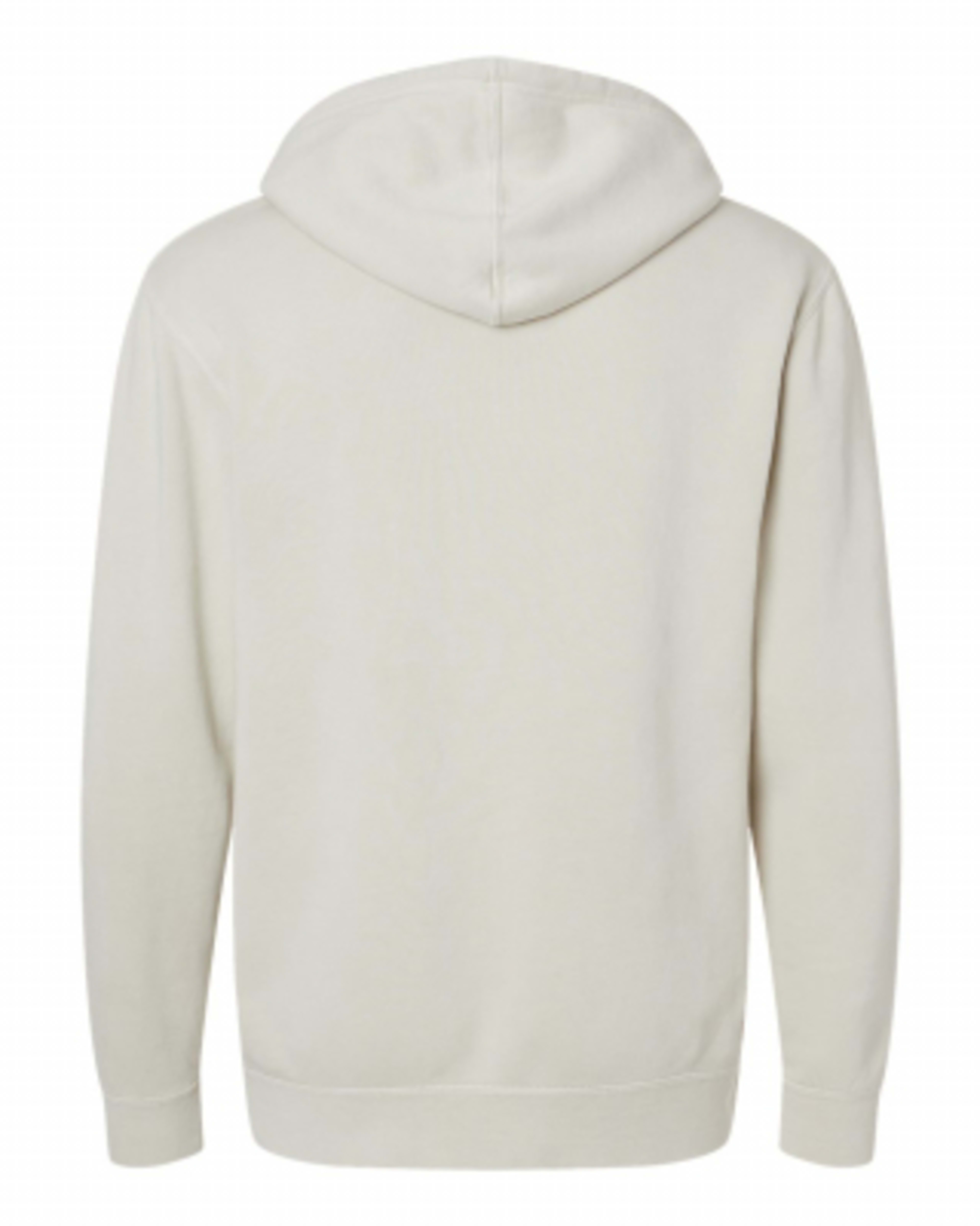 Custom Hoodie Pigment Dyed Cotton Blend with Jersey Lining - Ivory - Back - product view 21