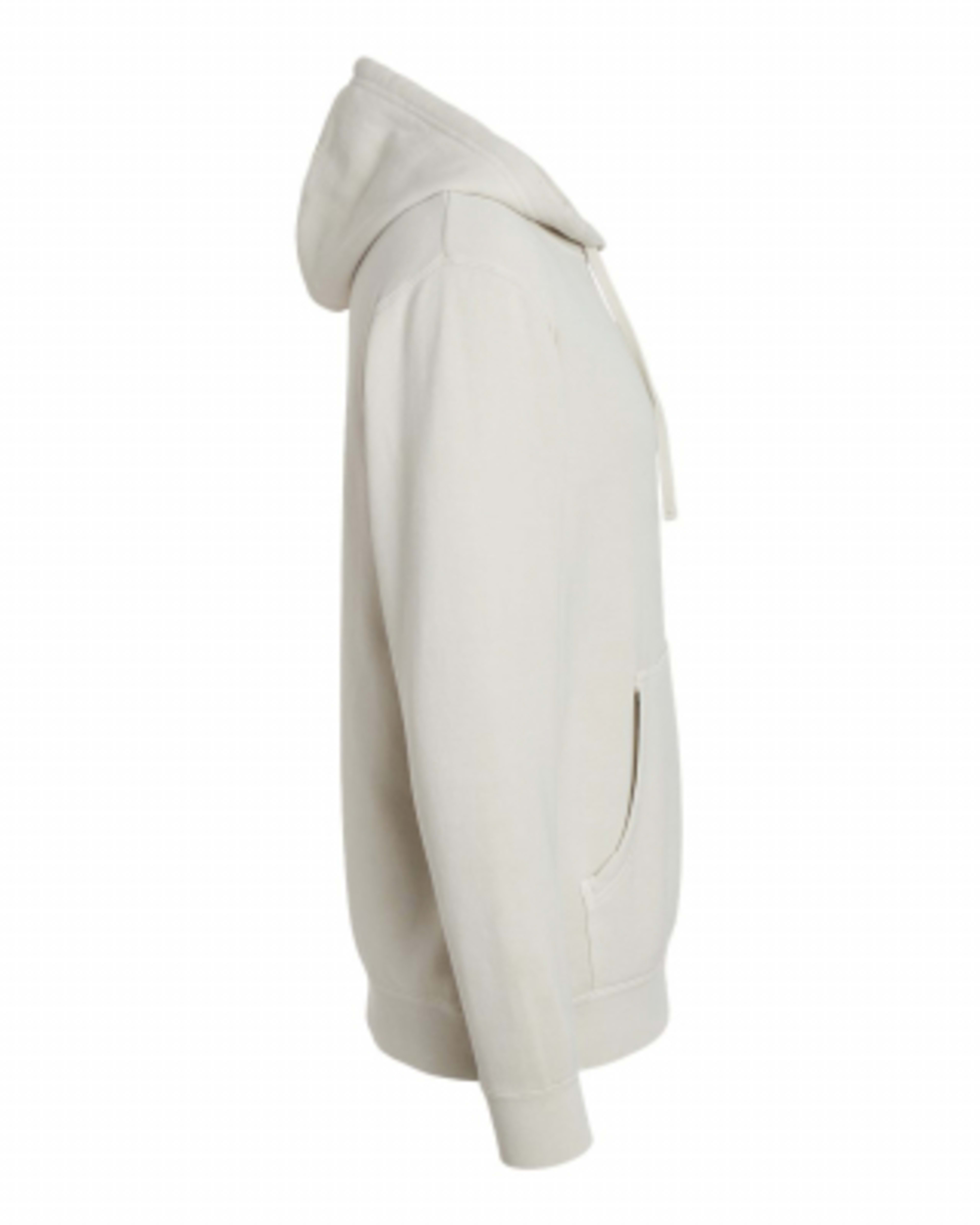Custom Hoodie Pigment Dyed Cotton Blend with Jersey Lining - Ivory - Side - product view 6