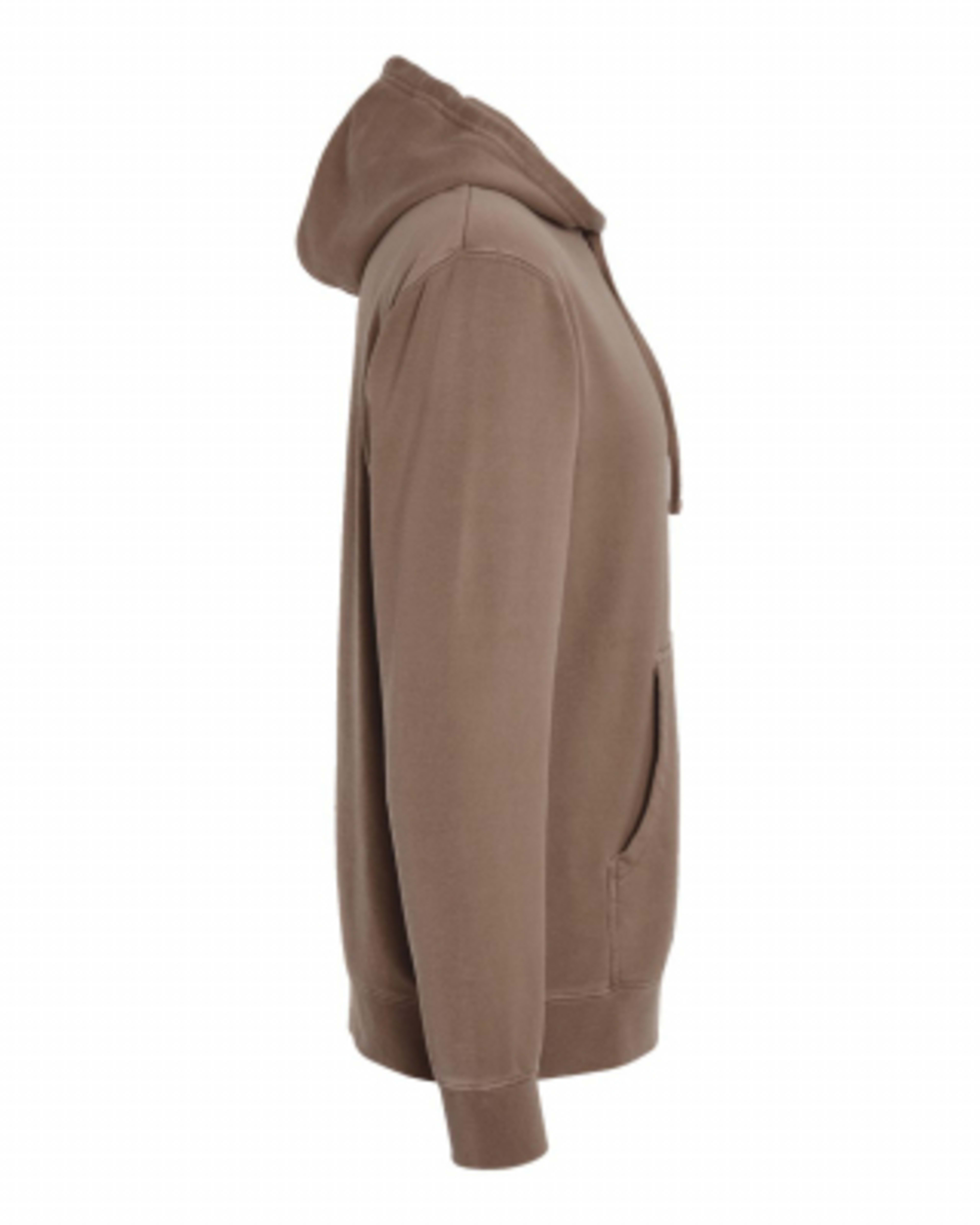 Custom Hoodie Pigment Dyed Cotton Blend with Jersey Lining - Clay - Side - product view 8