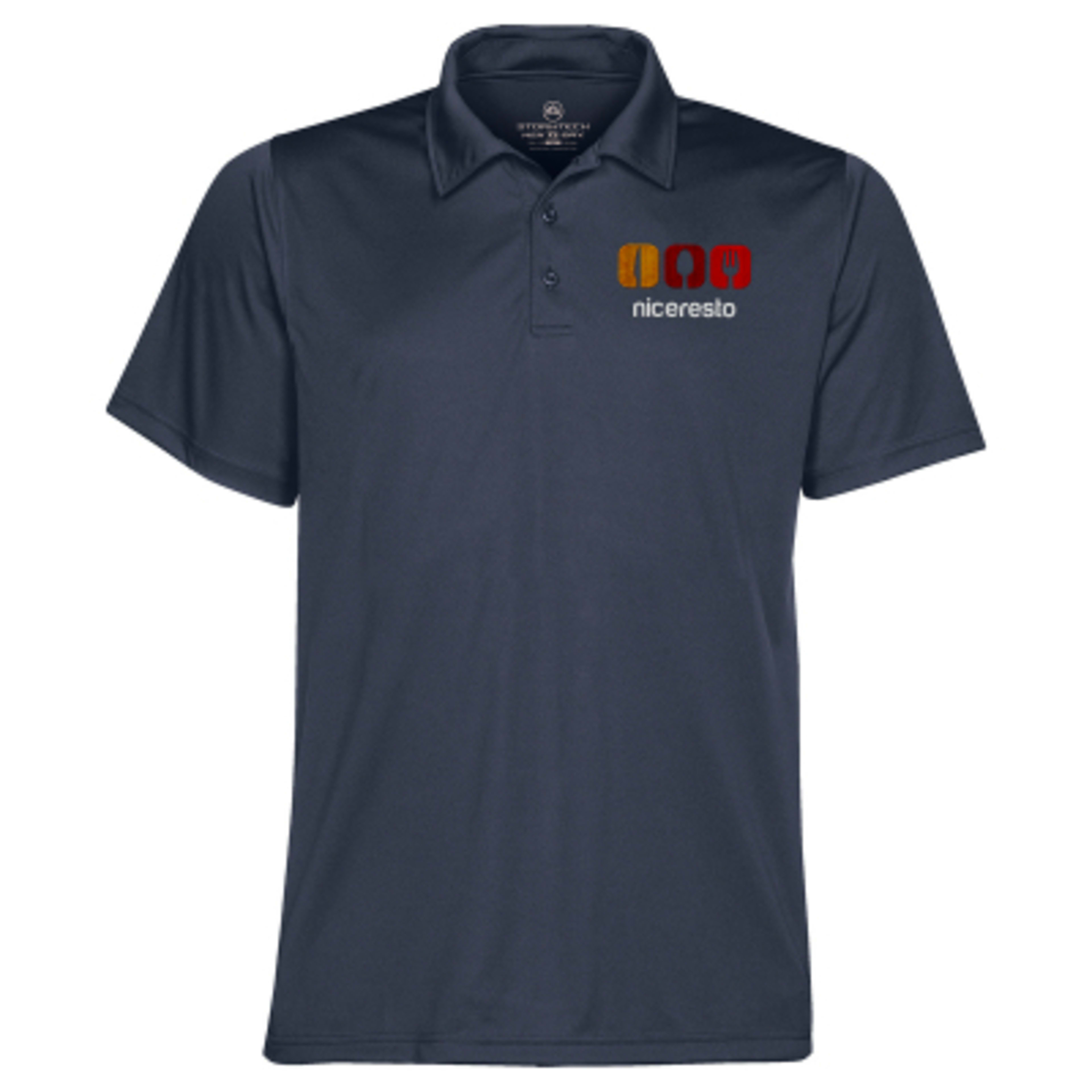 Polo Shirt Men's H2X-DRY Moisture Wicking with UPF 40+ - Navy - Embroidery - product view 1
