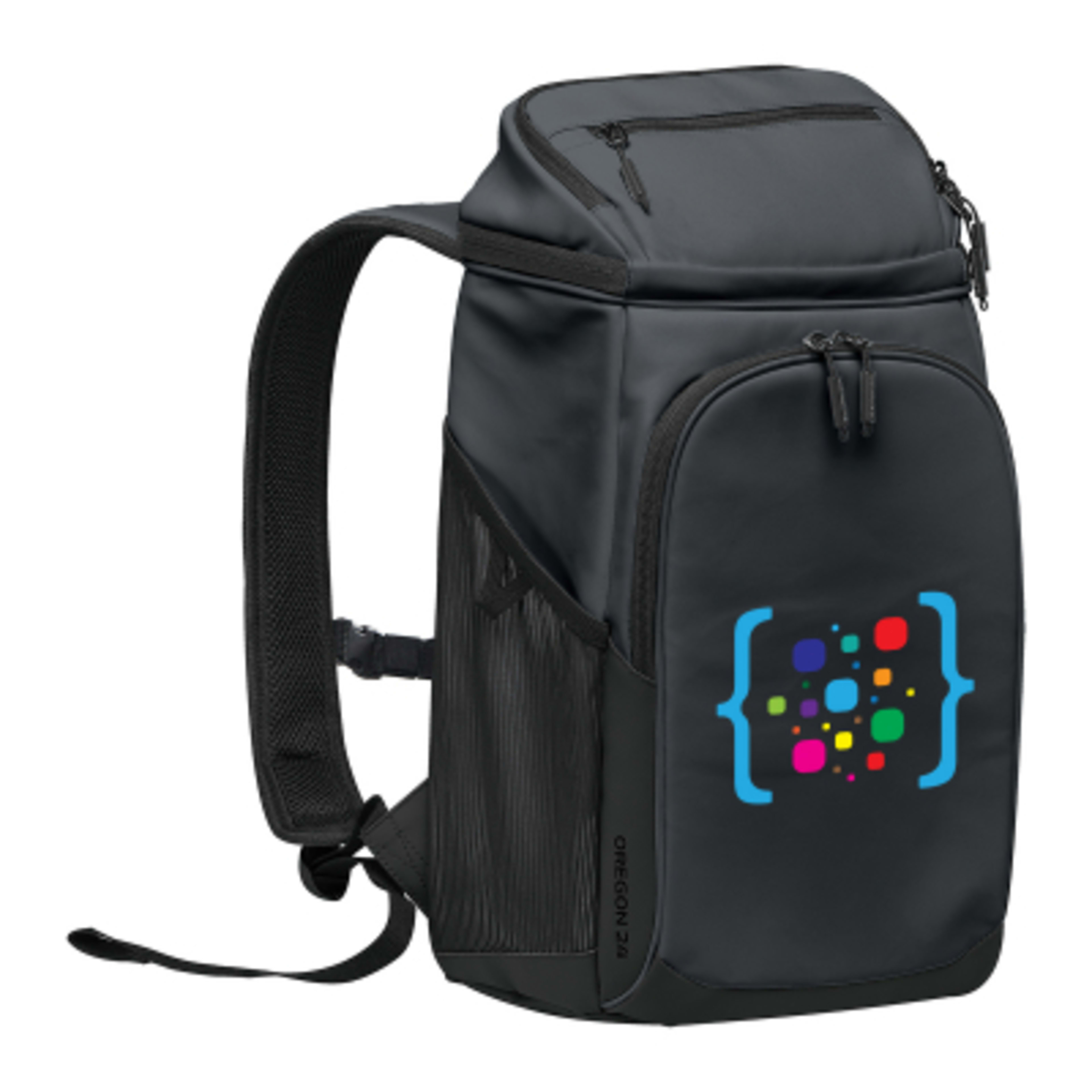 Insulated Backpack Cooler with Padded Straps - 10 x 19 x 7.5 in - Dolphin - Black Colorbrite - product view 2