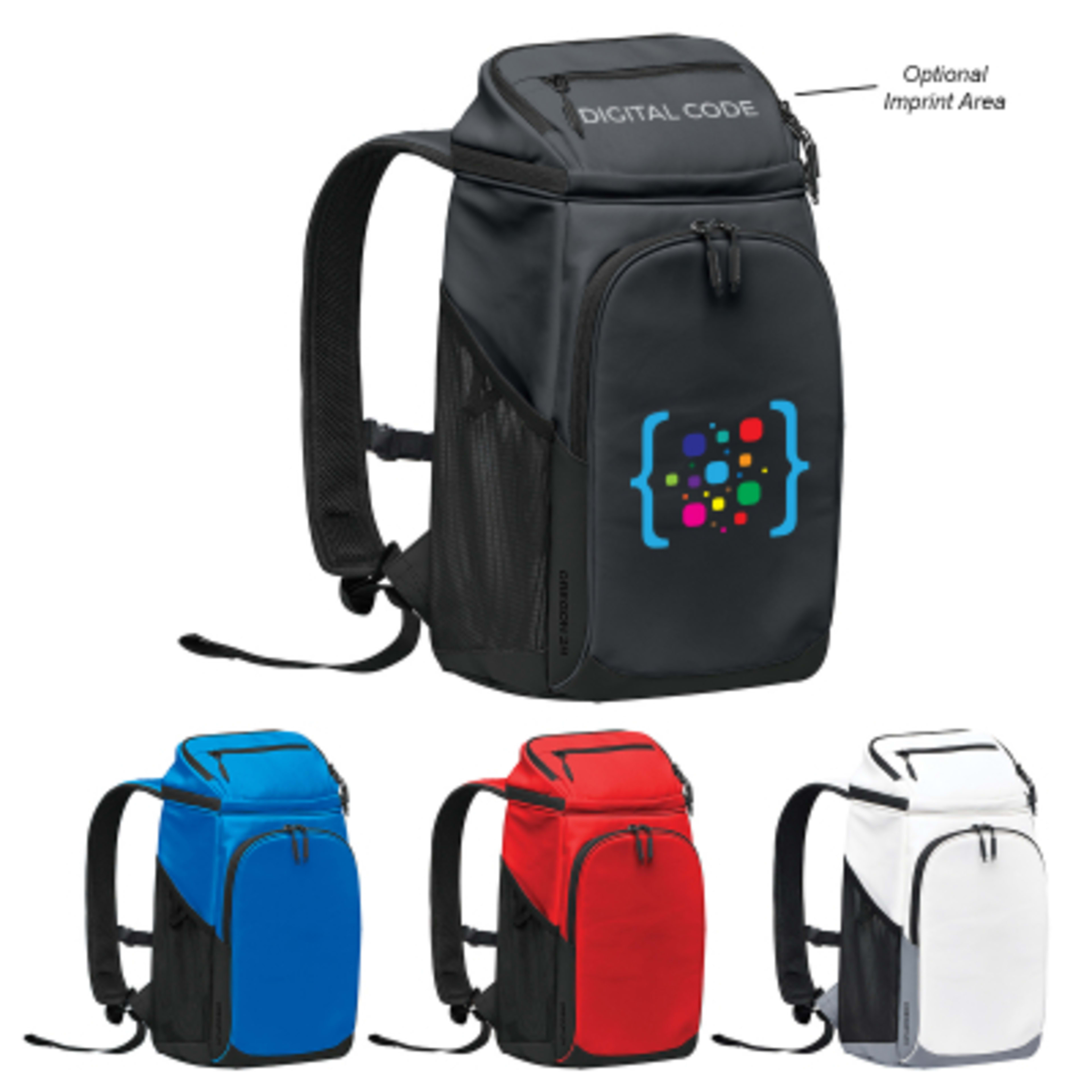 Insulated Backpack Cooler with Padded Straps - 10 x 19 x 7.5 in - Group Shot - product view 3
