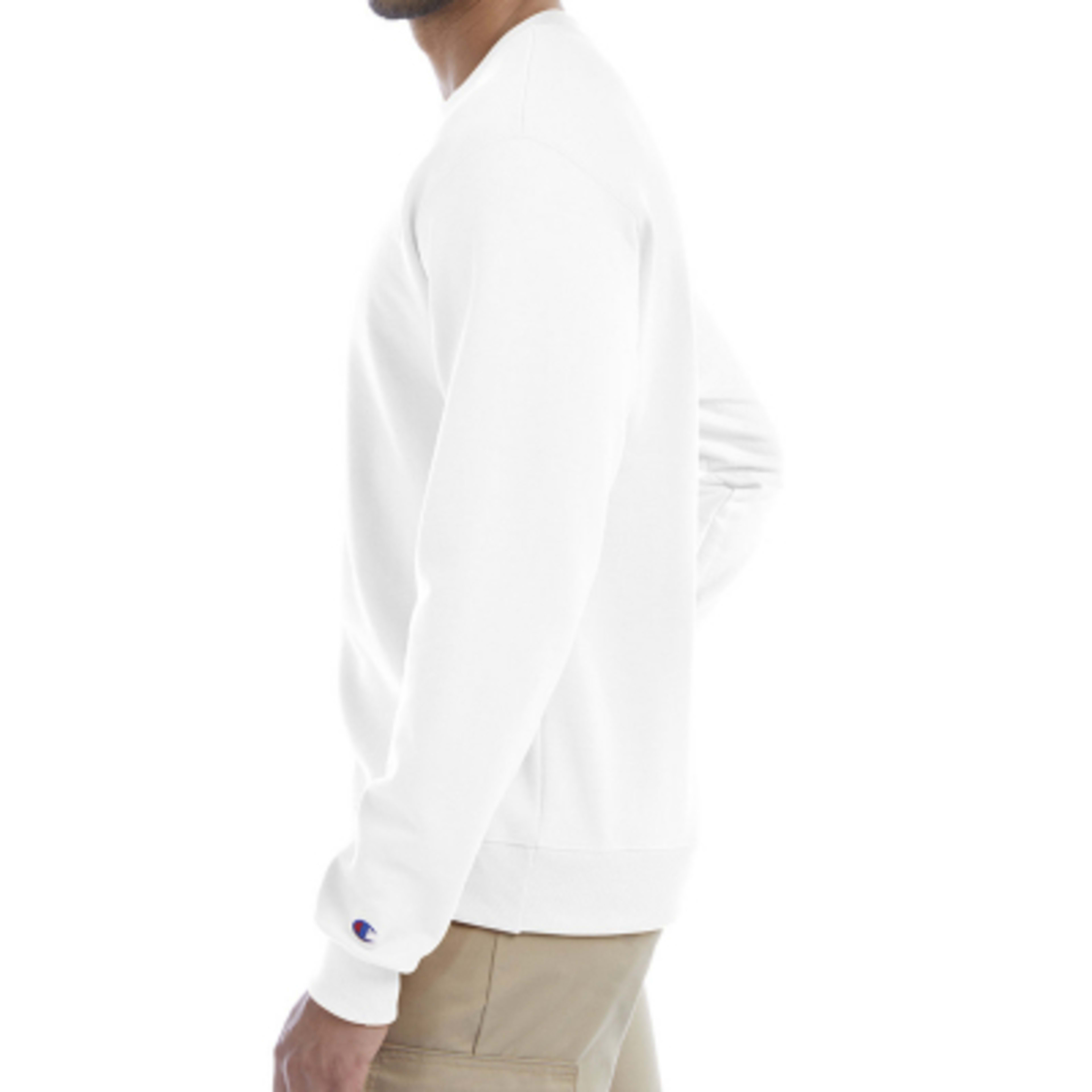 Crewneck Sweatshirt with Eco Recycled Polyester (Unisex) - White - left side - product view 32