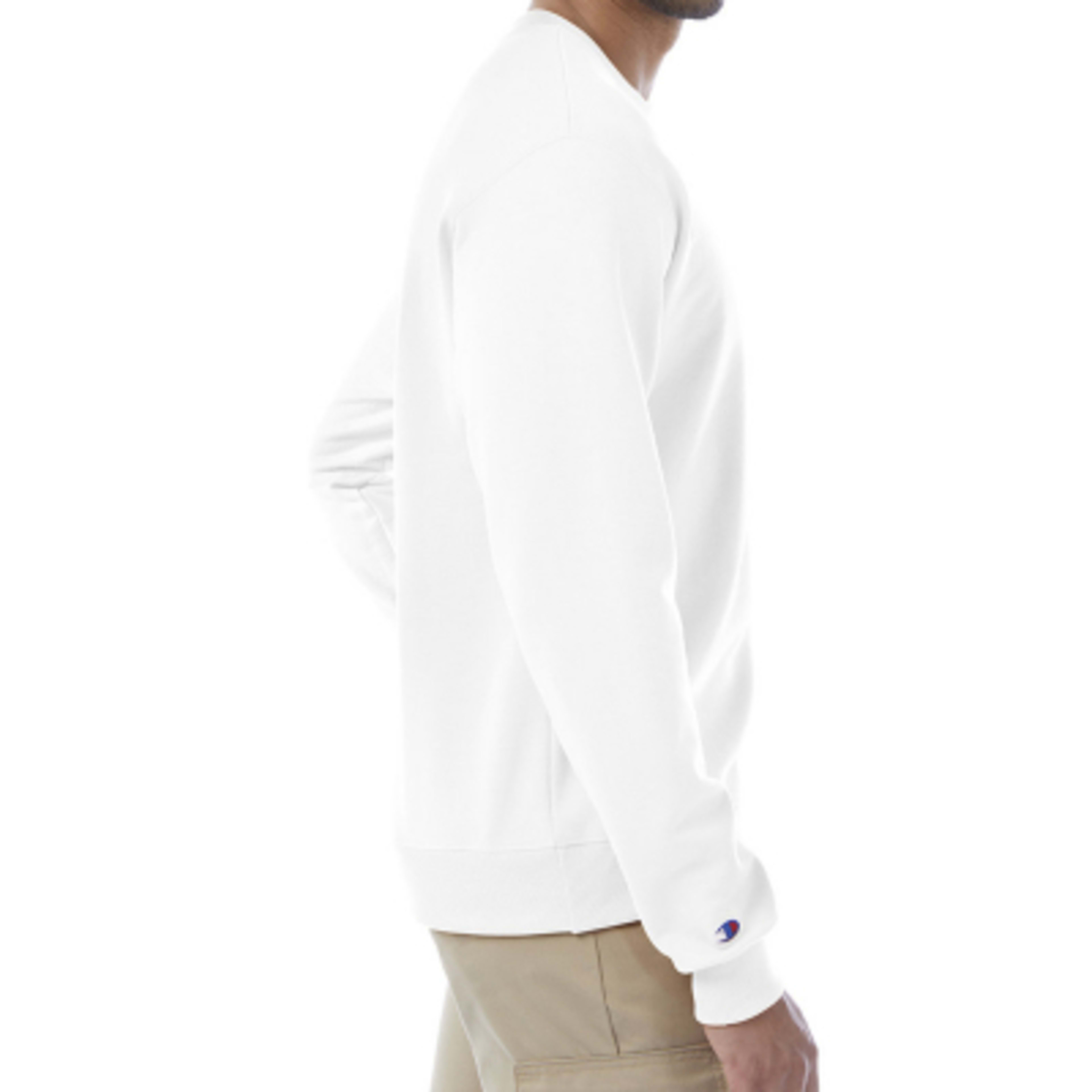 Crewneck Sweatshirt with Eco Recycled Polyester (Unisex) - White - right side - product view 33