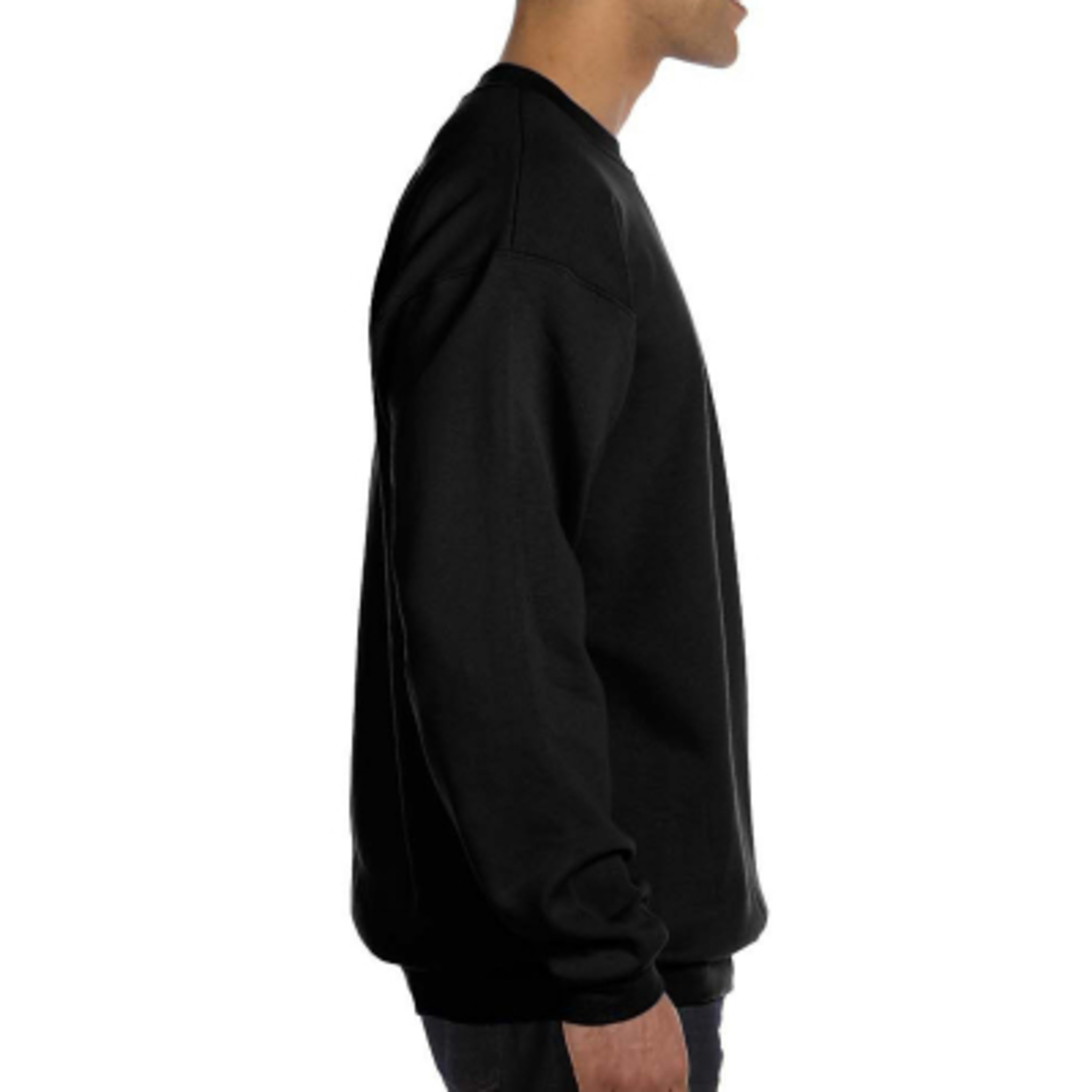 Crewneck Sweatshirt with Eco Recycled Polyester (Unisex) - Black - right side - product view 35