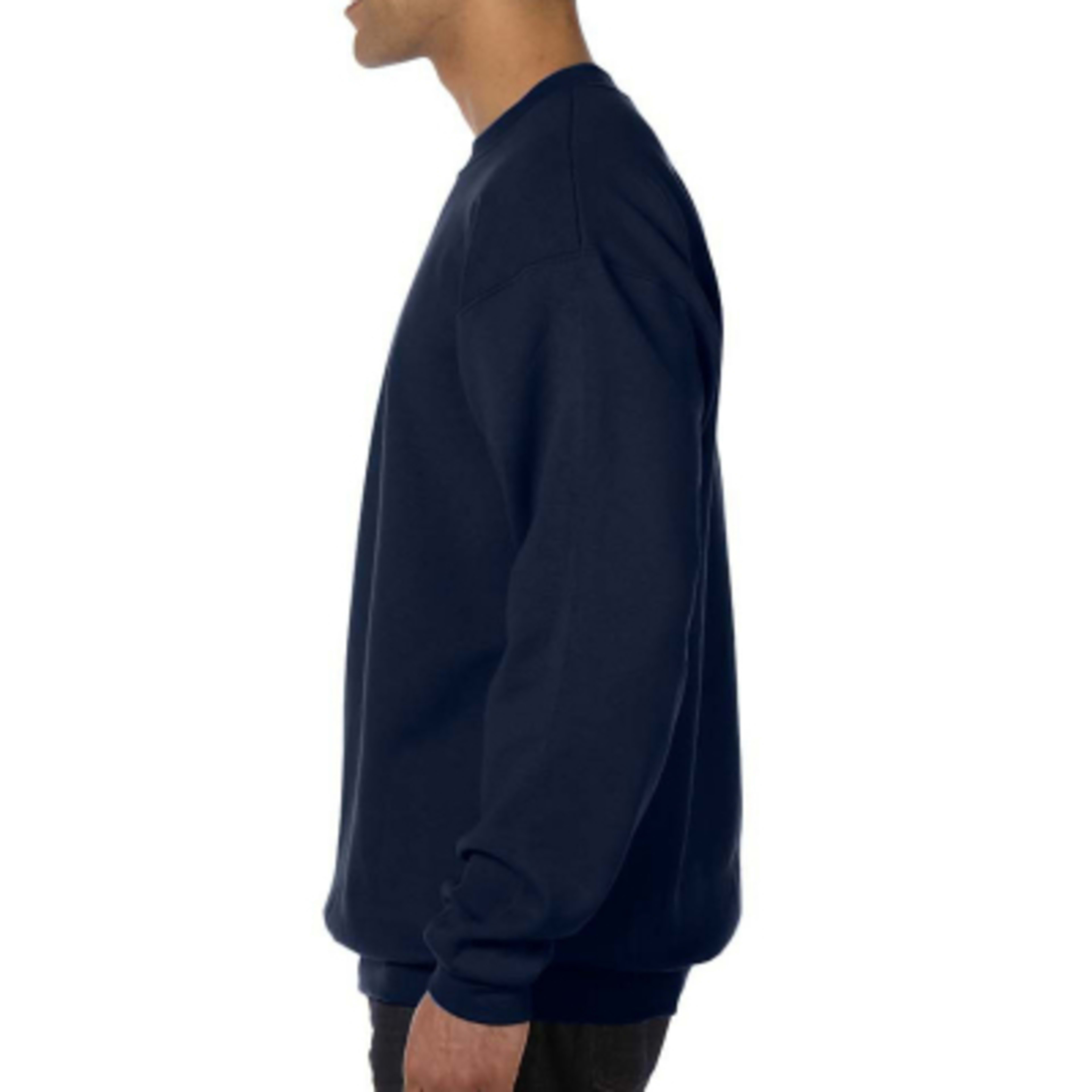 Crewneck Sweatshirt with Eco Recycled Polyester (Unisex) - Navy - left side - product view 36