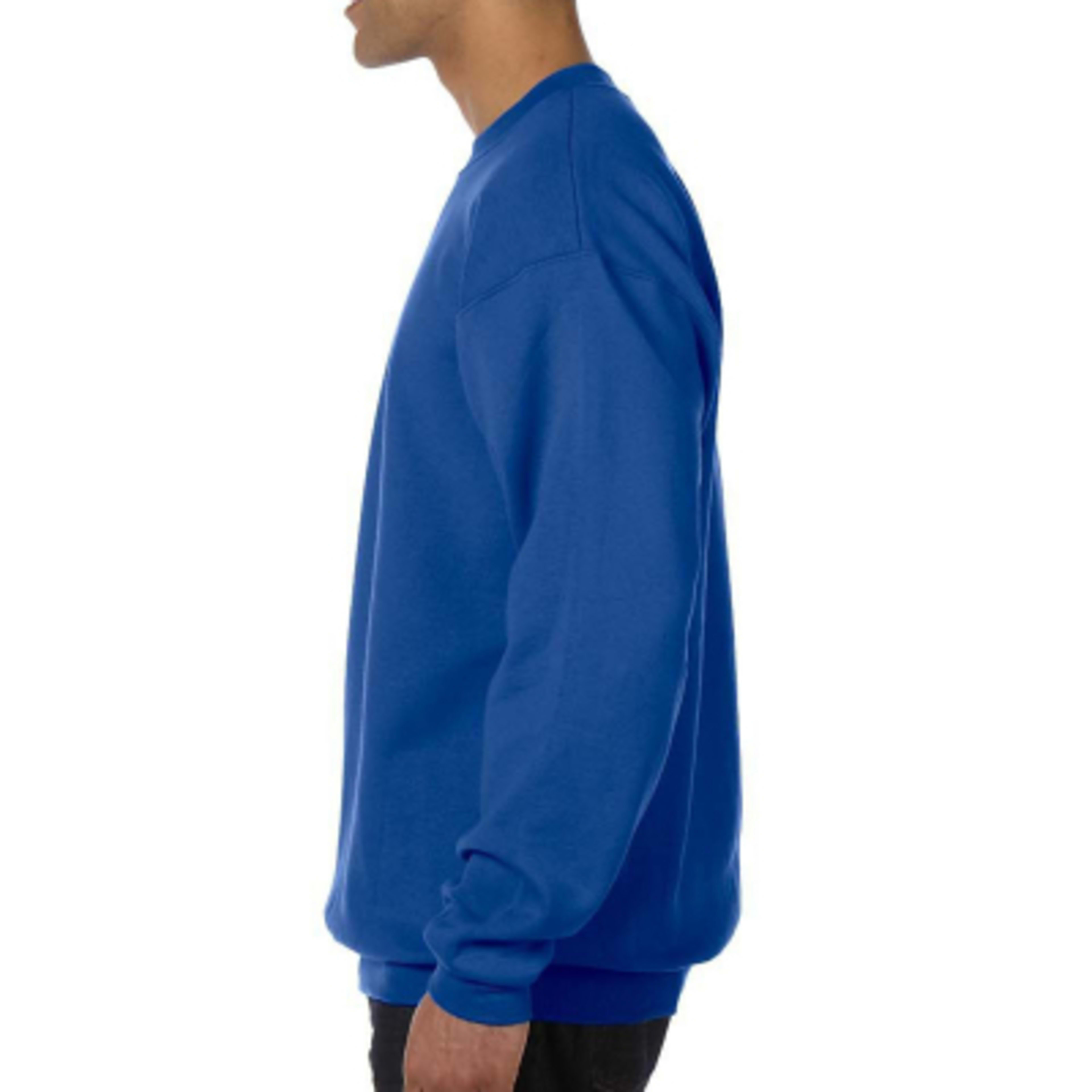 Crewneck Sweatshirt with Eco Recycled Polyester (Unisex) - Royal - left side - product view 38