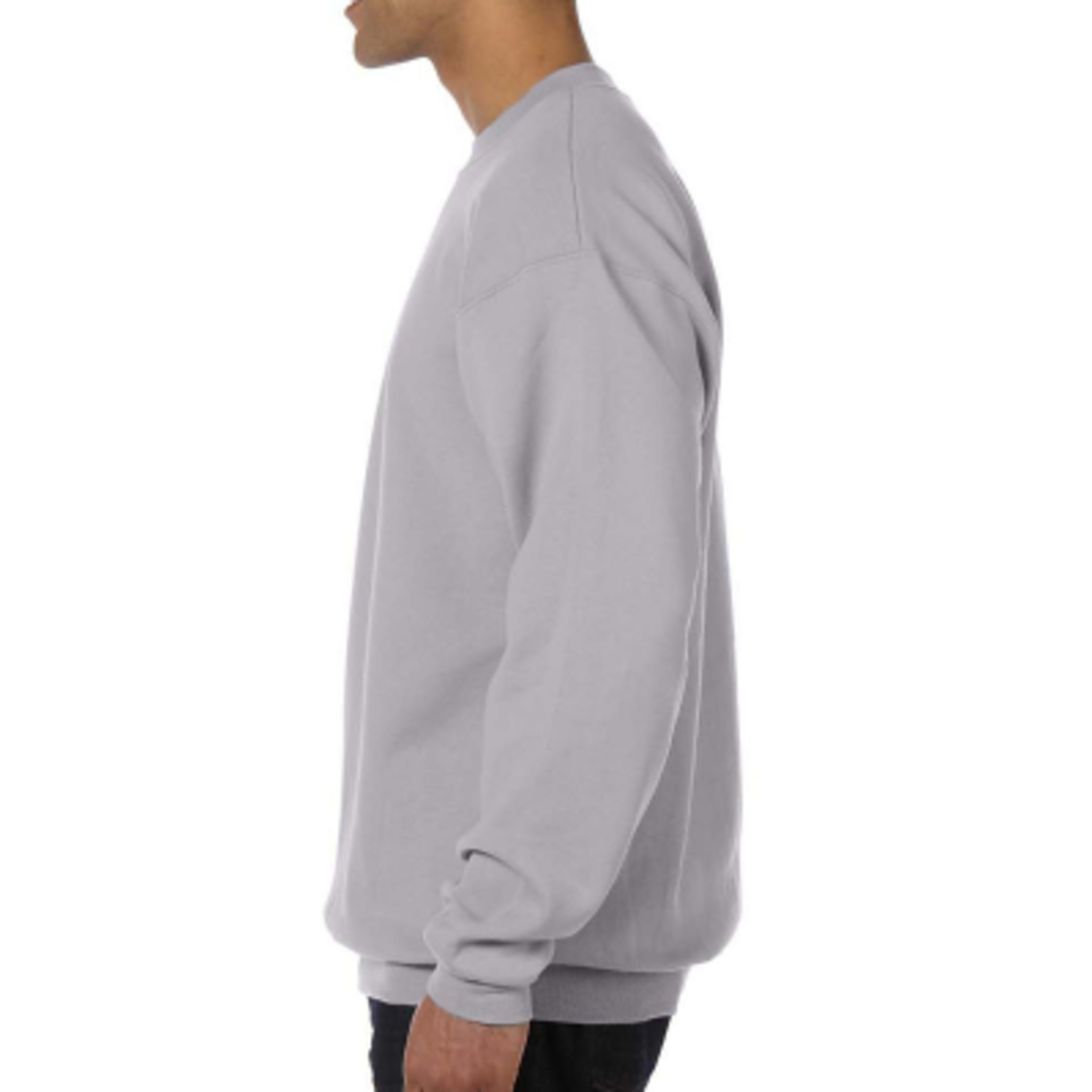 Crewneck Sweatshirt with Eco Recycled Polyester (Unisex) - Steelgray - left side - product view 40