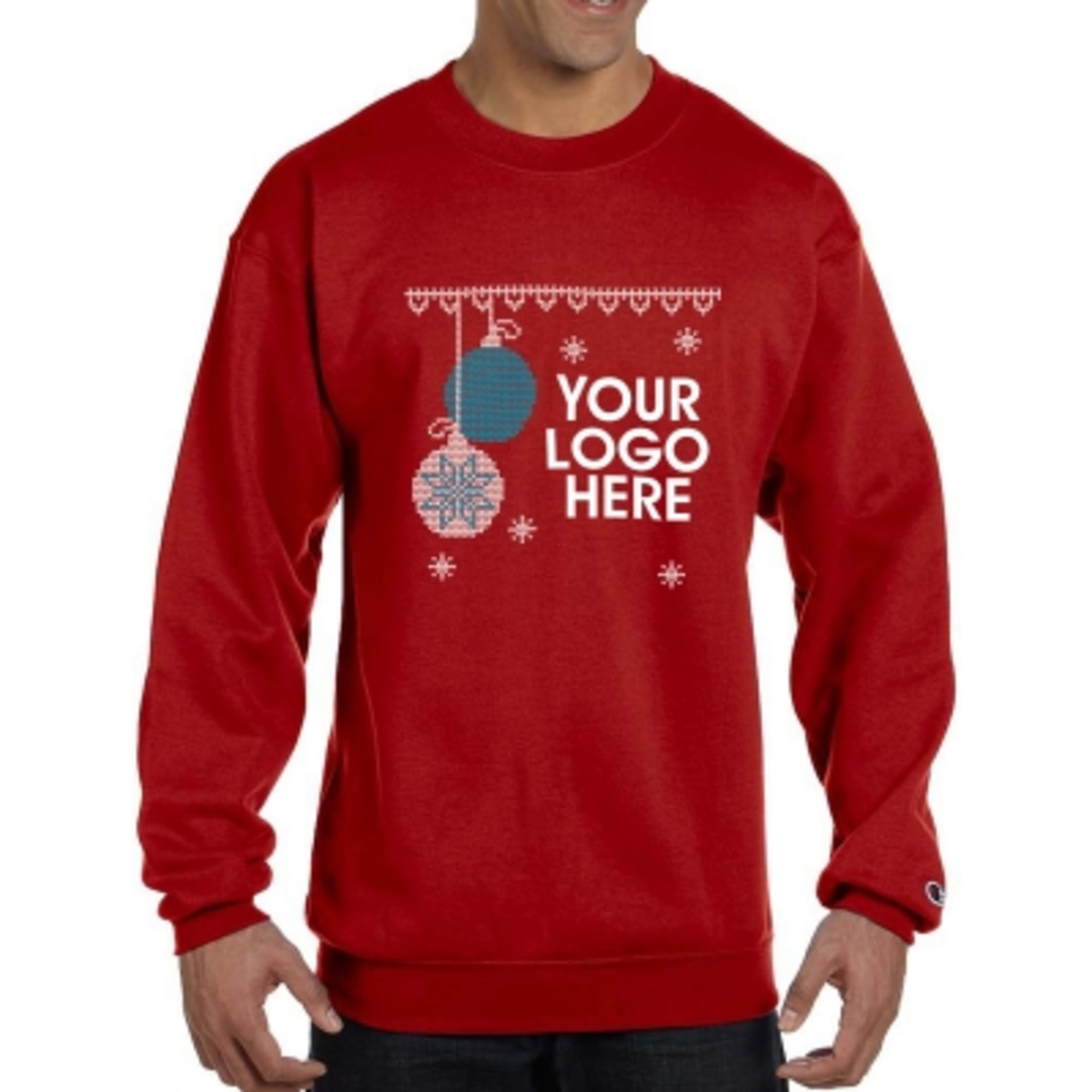Holiday Ugly Sweater Crewneck Sweatshirt Eco (Unisex) - Scarlet - Ornament - product view 11