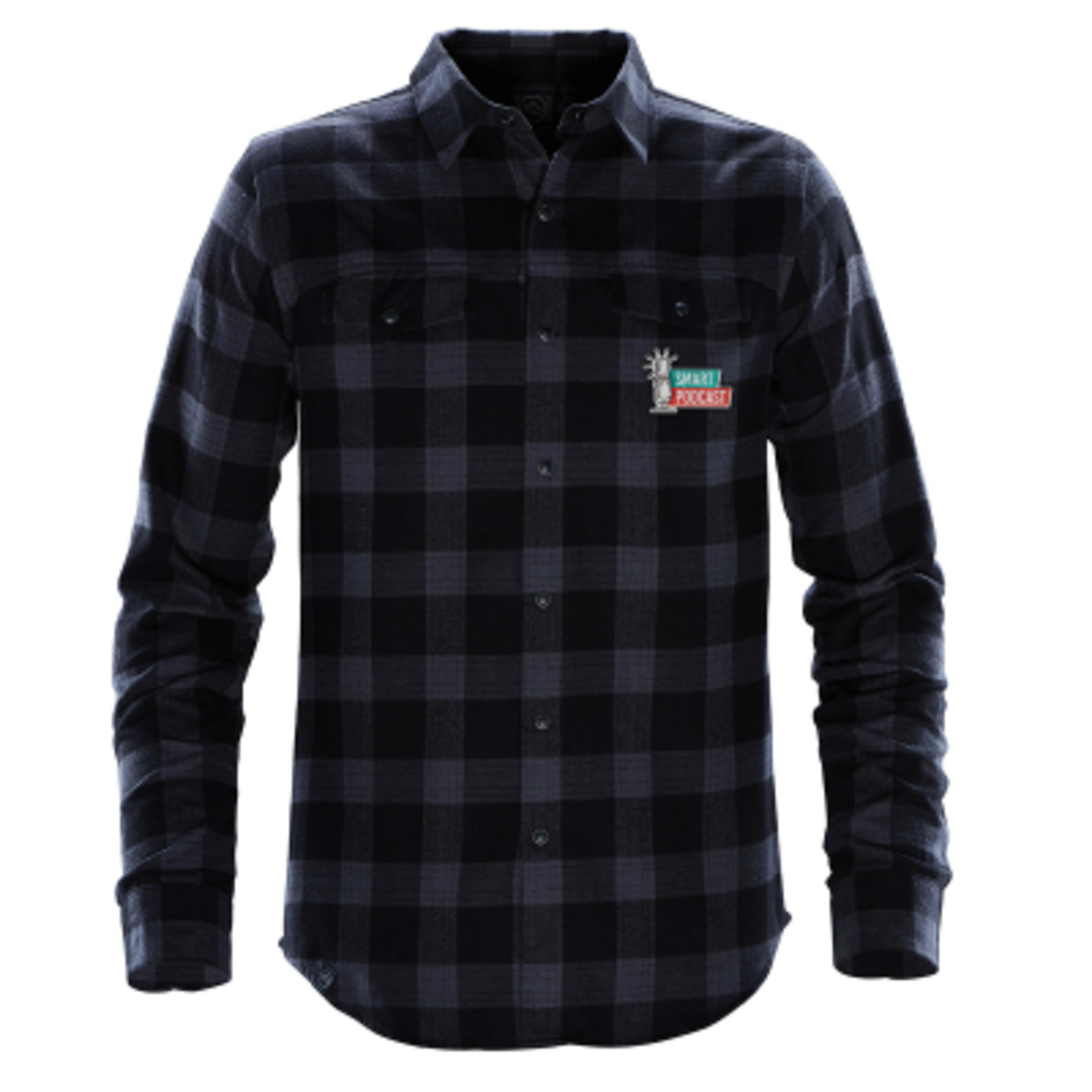 Men's Snap Front Shirt Cotton Polyester Twill Check - Navy/YPL/AID - Embroidery - product view 2