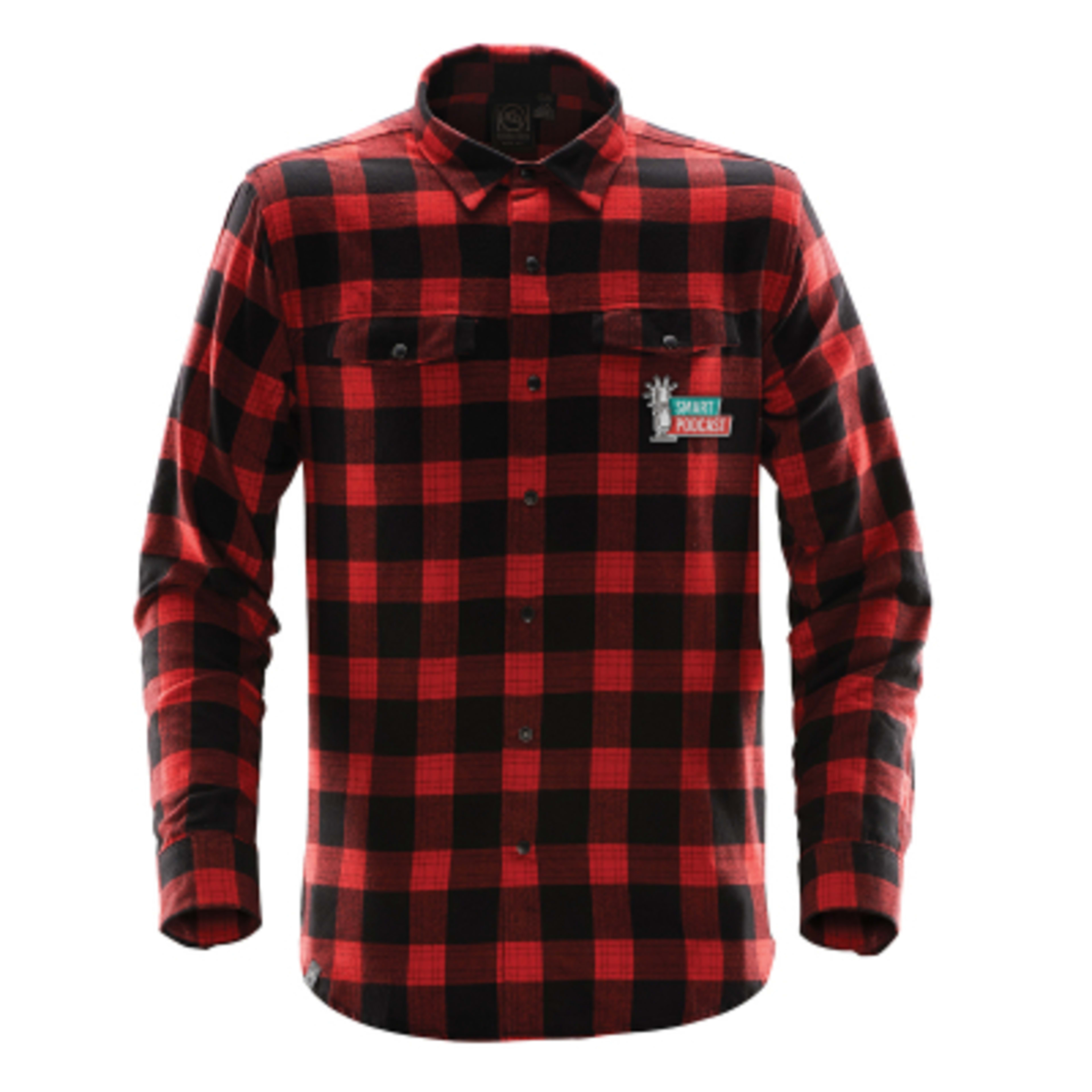 Men's Snap Front Shirt Cotton Polyester Twill Check - BLA - REDPLAID Embroidery - product view 3