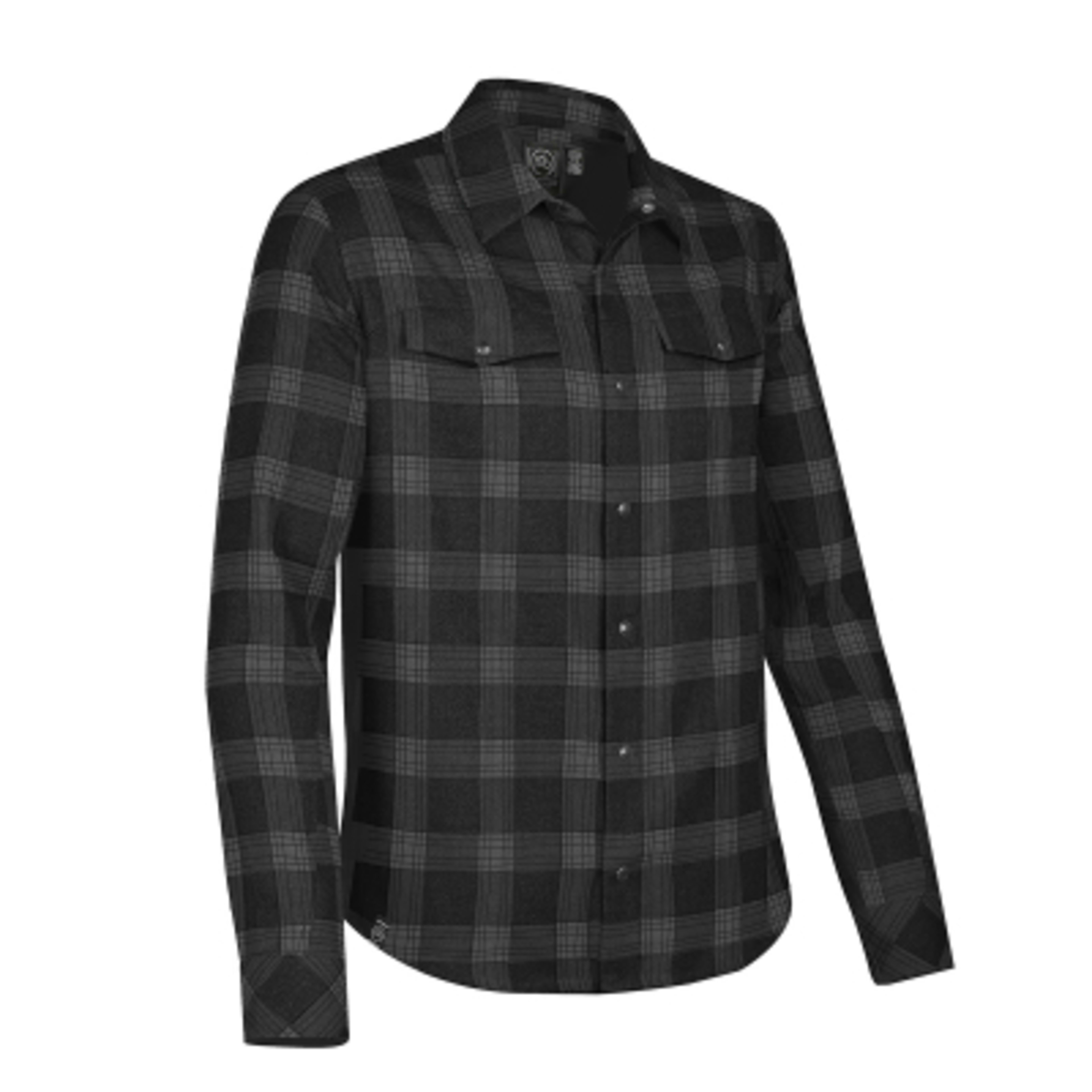 Men's Snap Front Shirt Cotton Polyester Twill Check - Cardinal/BON/PLA - SIDE - product view 9