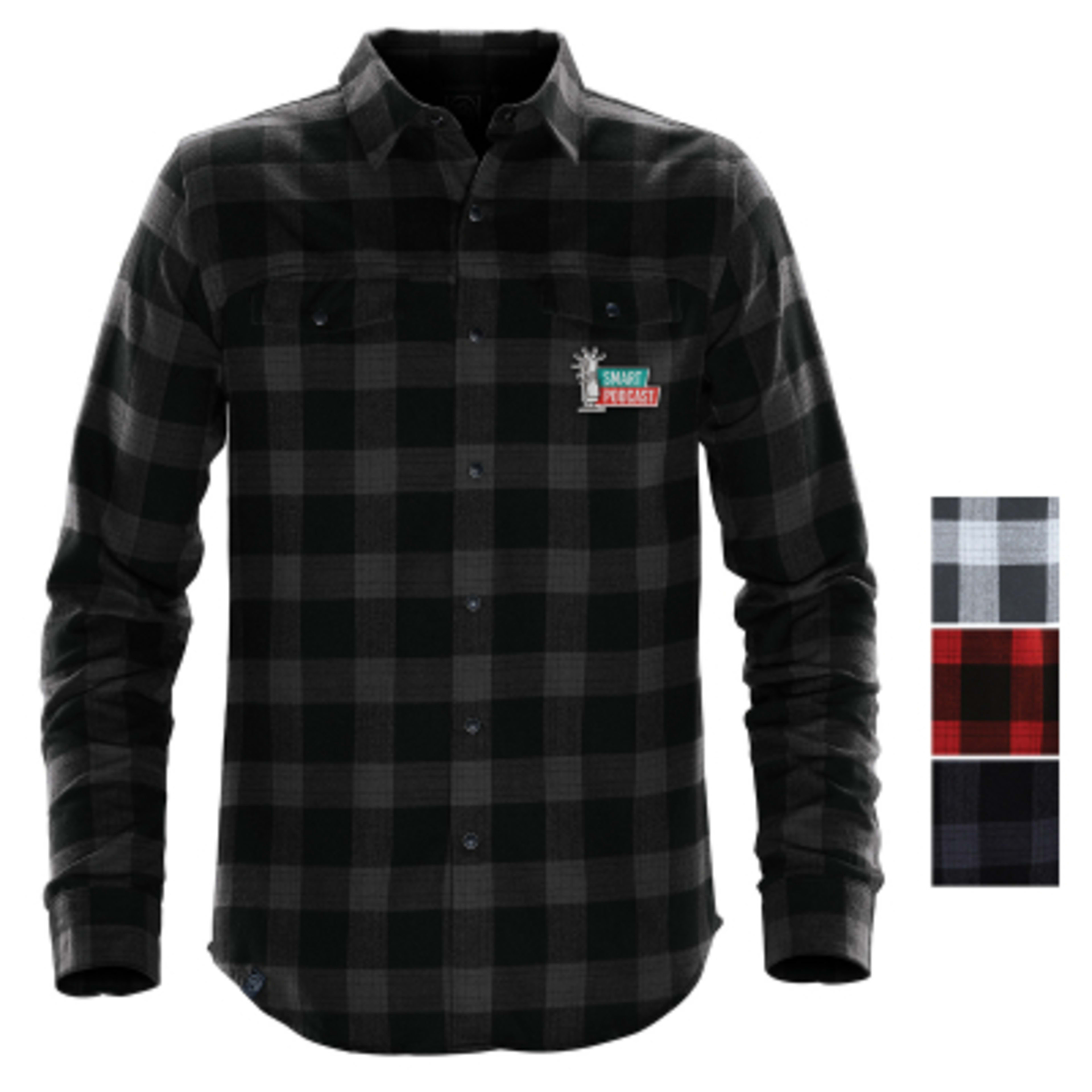 Men's Snap Front Shirt Cotton Polyester Twill Check - Group Shot - product view 10