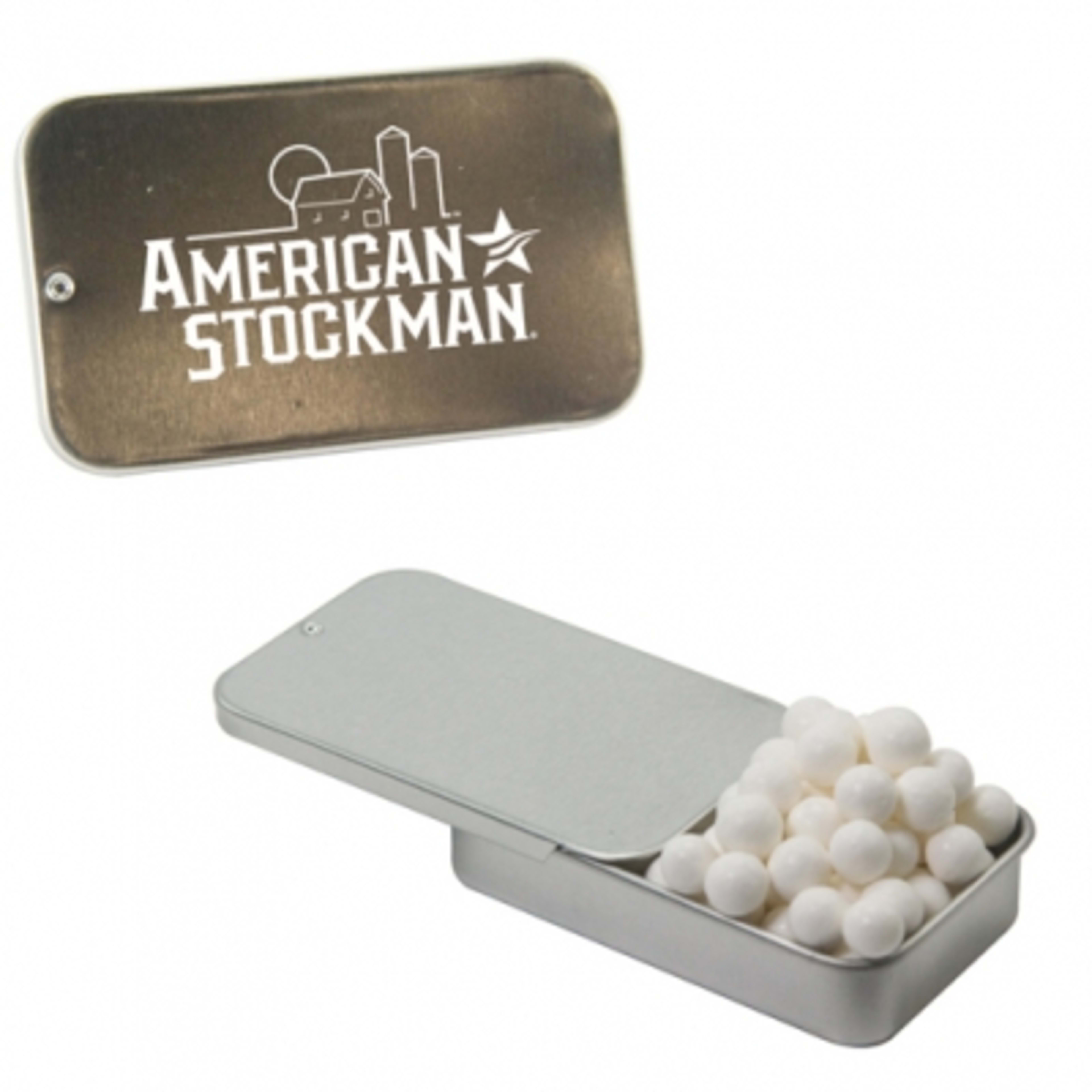 Slider Tin with Custom Mints Candy or Gum - 2.75 x 1.6 x 0.6 in - product view 1
