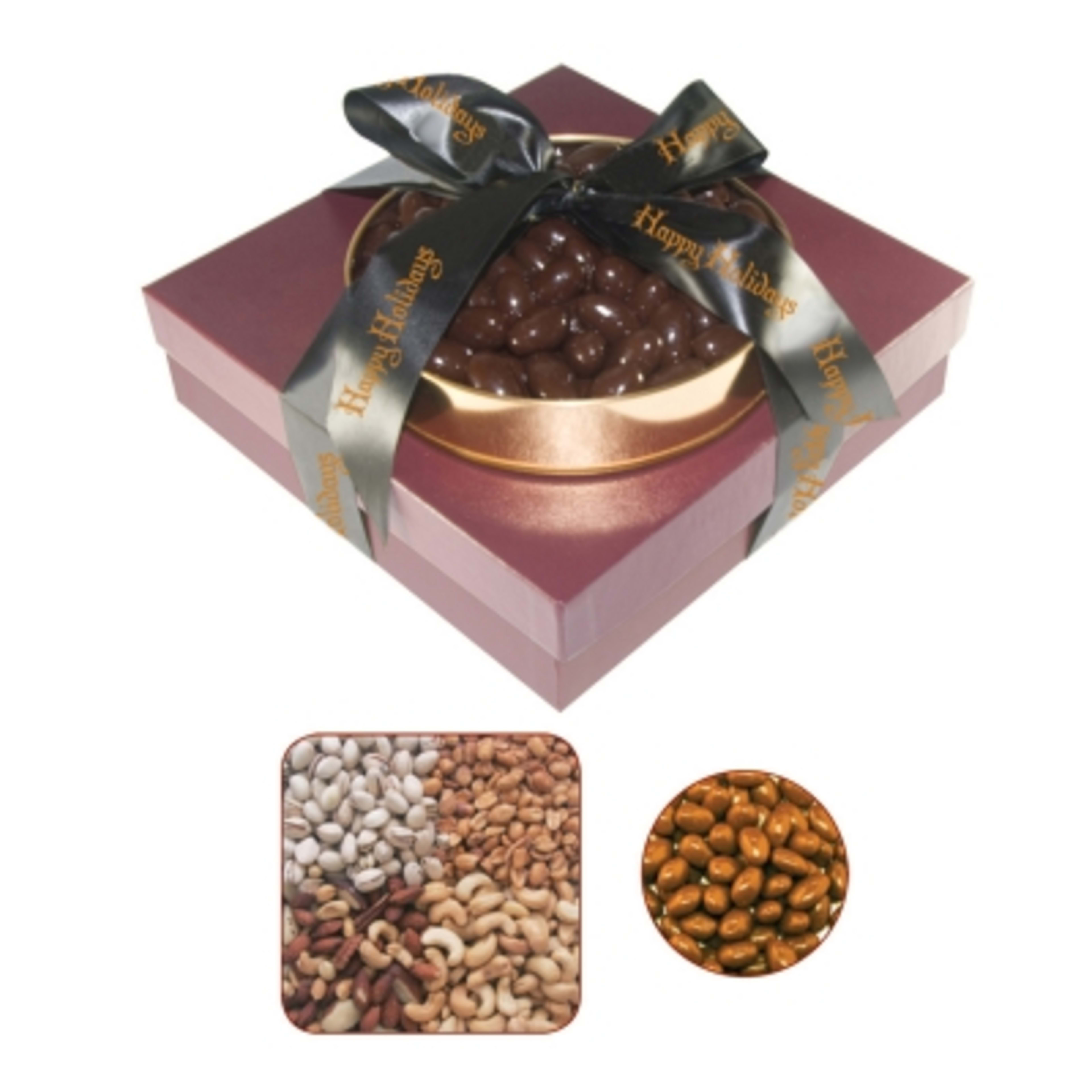 Gift Tower Gourmet Nuts and Chocolate - 8 x 3.5 x 8 in - Group Shot - product view 1