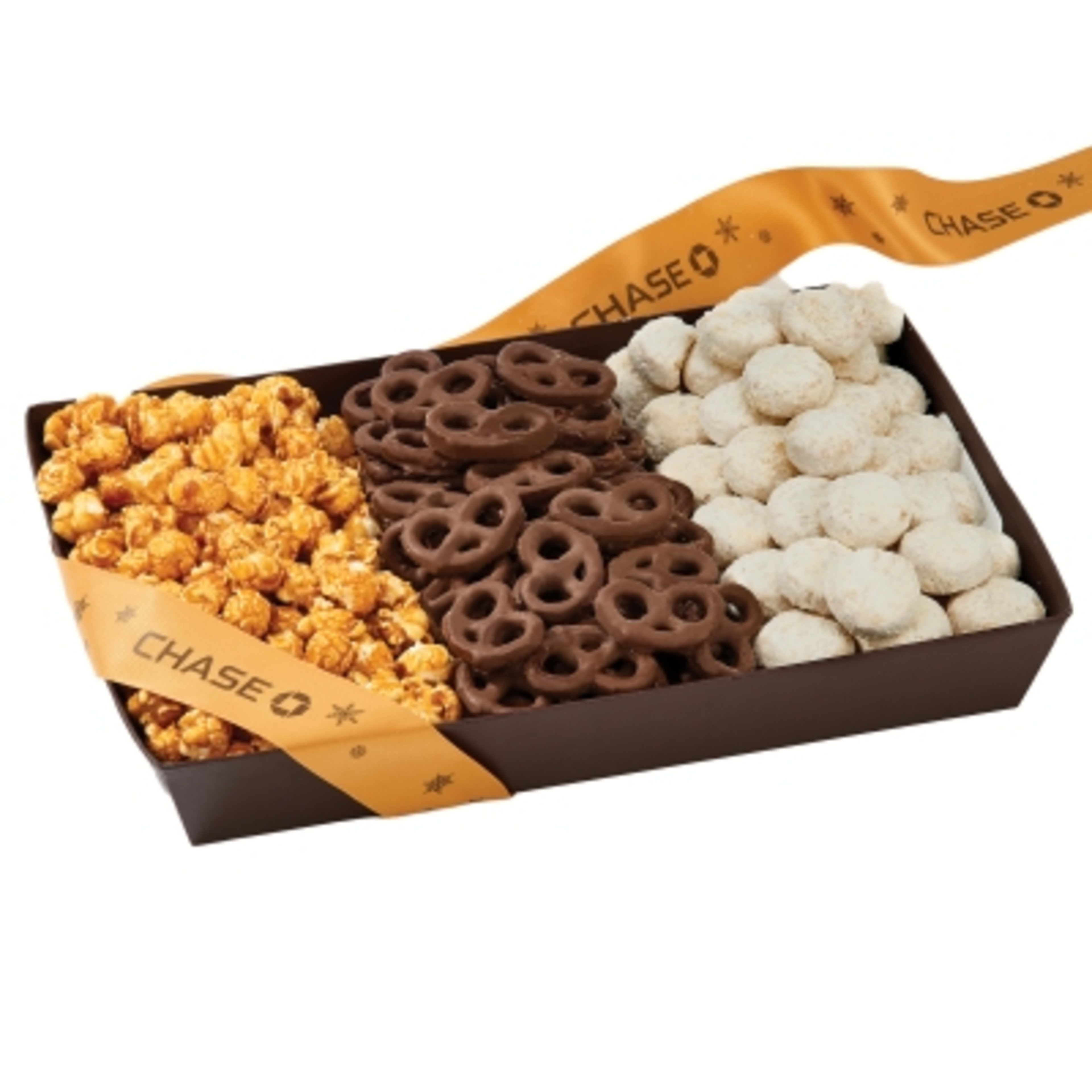 Gift Tray Wall Street with Snack Assortment - 13.5 in - Group Shot - promotional product with custom logo