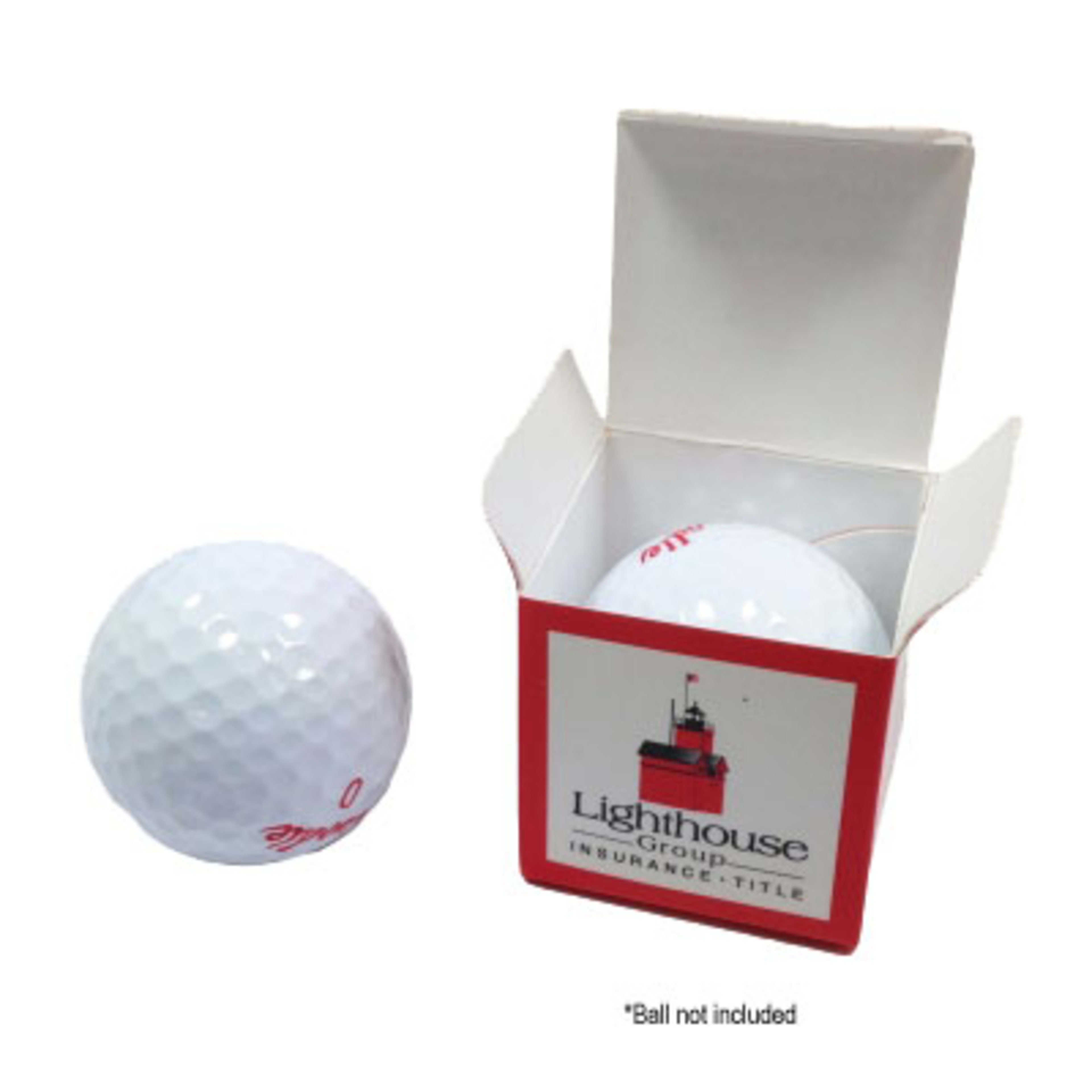 Custom Single Golf Ball Box Full Color - 1.7 in - Group Shot - promotional product with custom logo